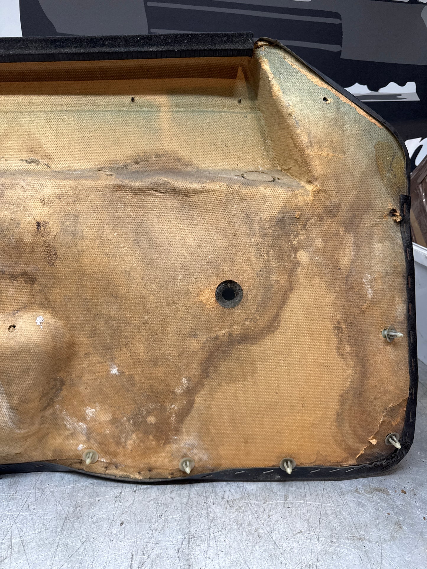 Porsche 924 Black LHD Right Door Card. Manual window (non electric) 477867011