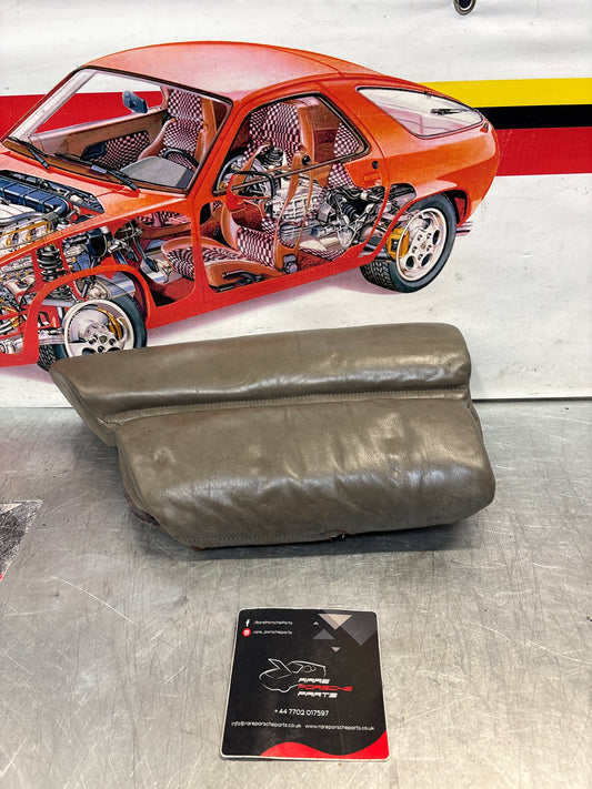 Porsche 928 rear left seat cushion, greyish green, leather, used 92852205951