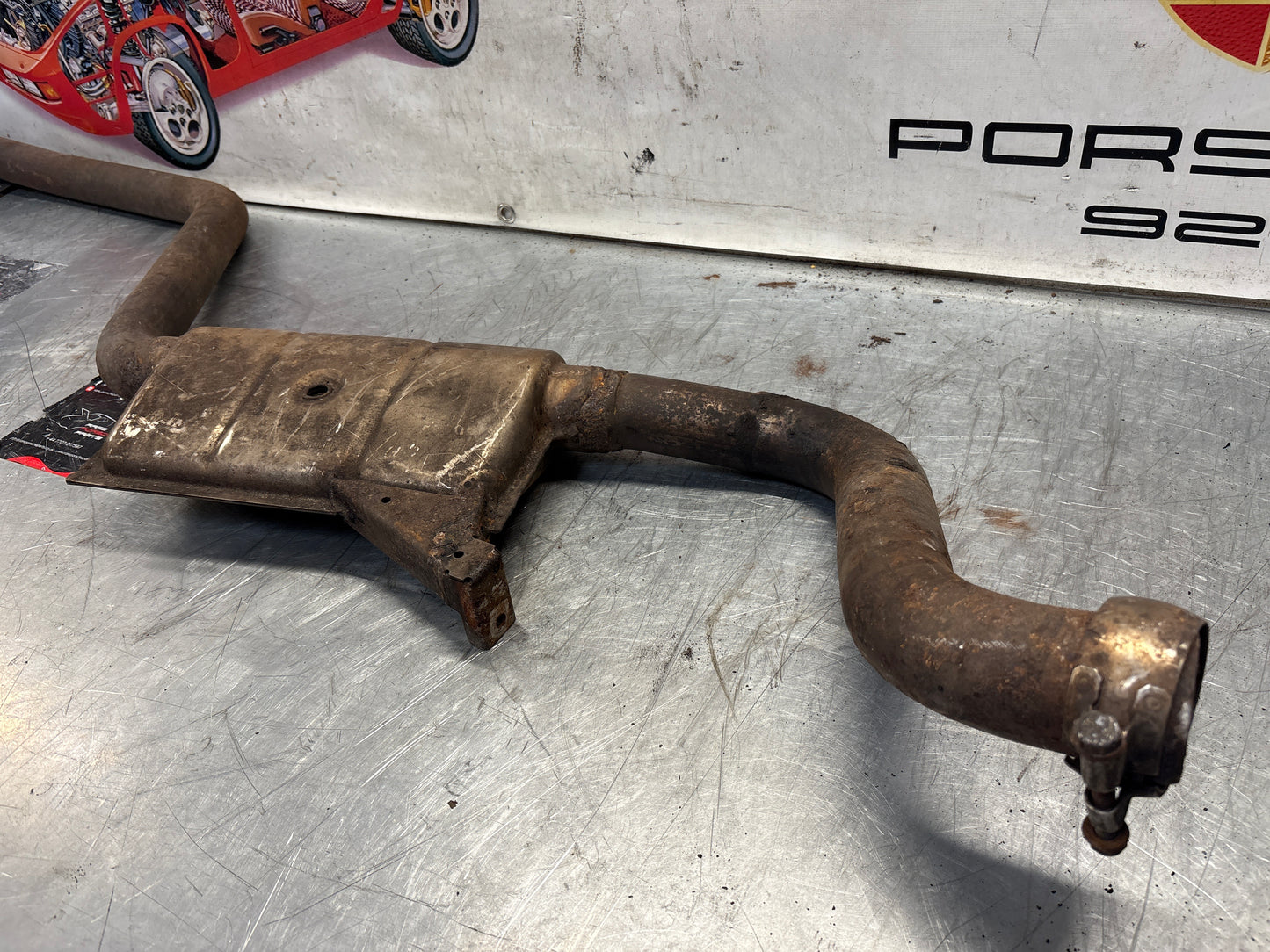 Porsche 928 S4 left middle silencer, used 92811109303