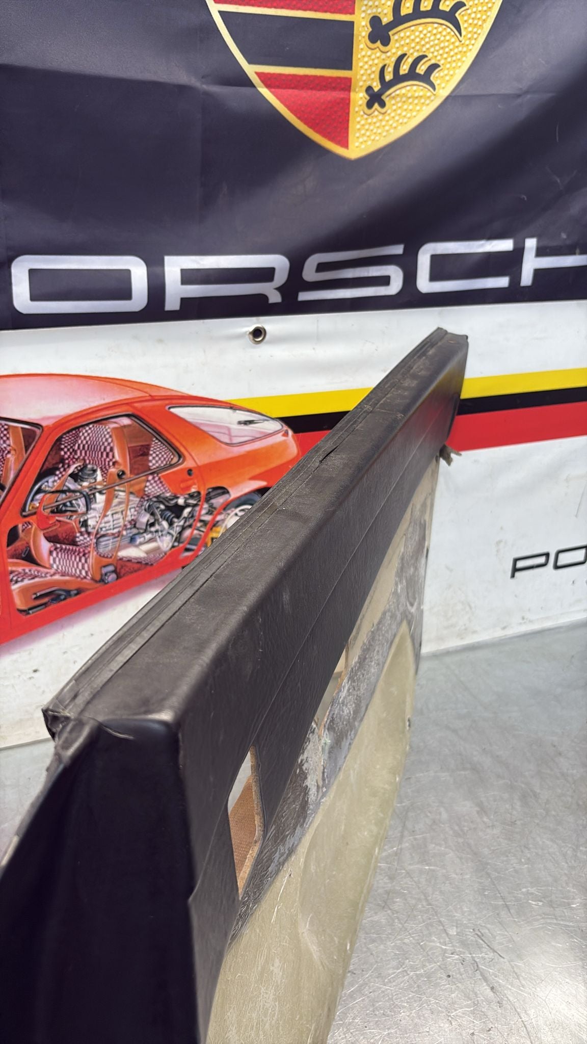 Porsche 924 / 944 early right electric Used door card, black, 477867012 no fabric!