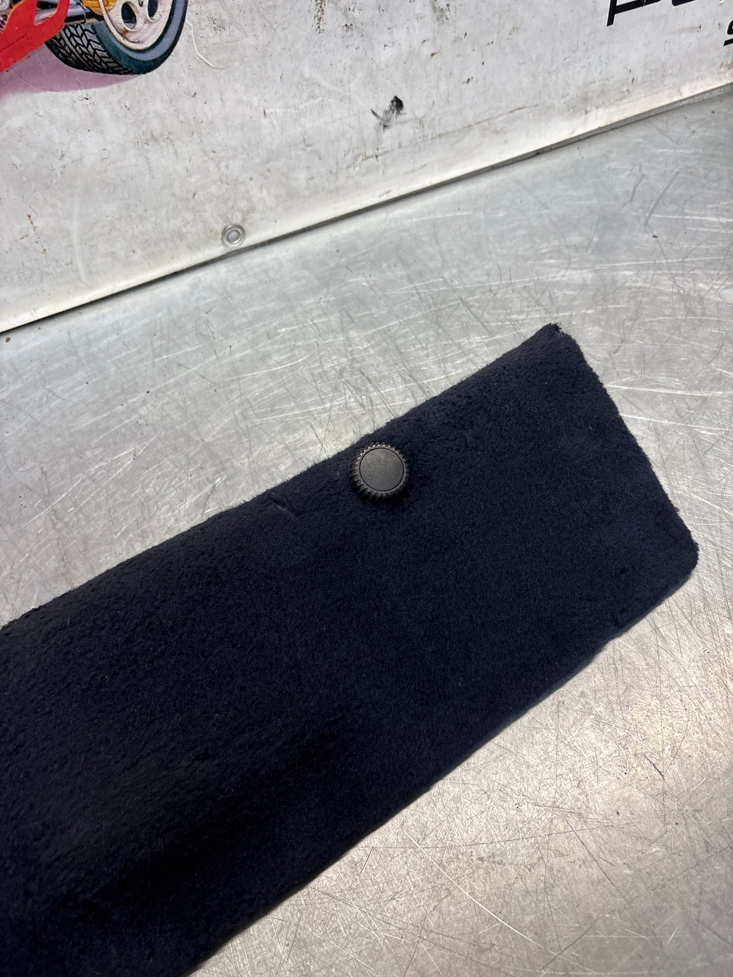 Porsche 928 blue carpeted Tool kit panel cover, used 92855118106