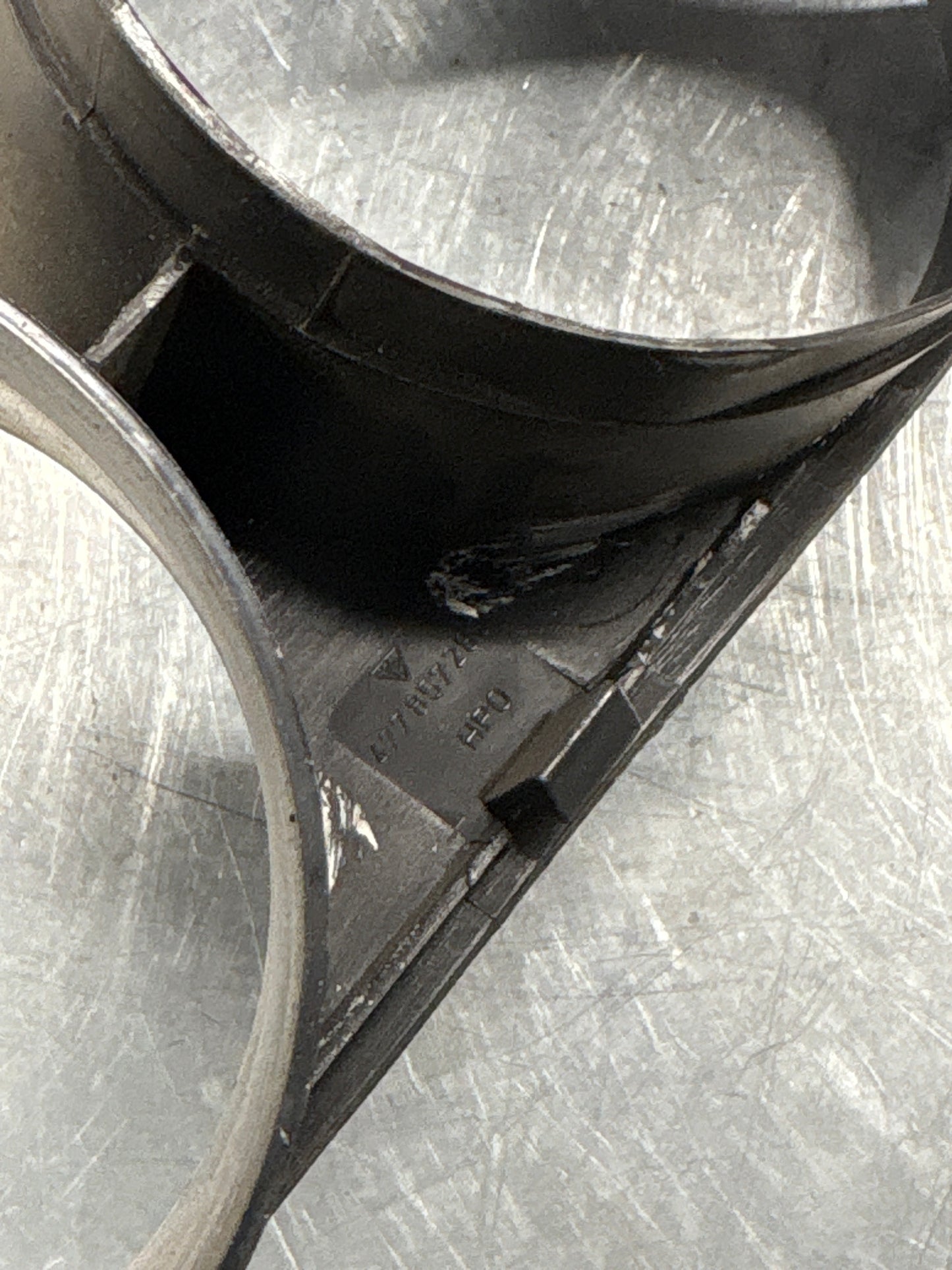 Porsche 924S dash binnacle dial panel speedo surround 477857283 black, without high beam hole, used