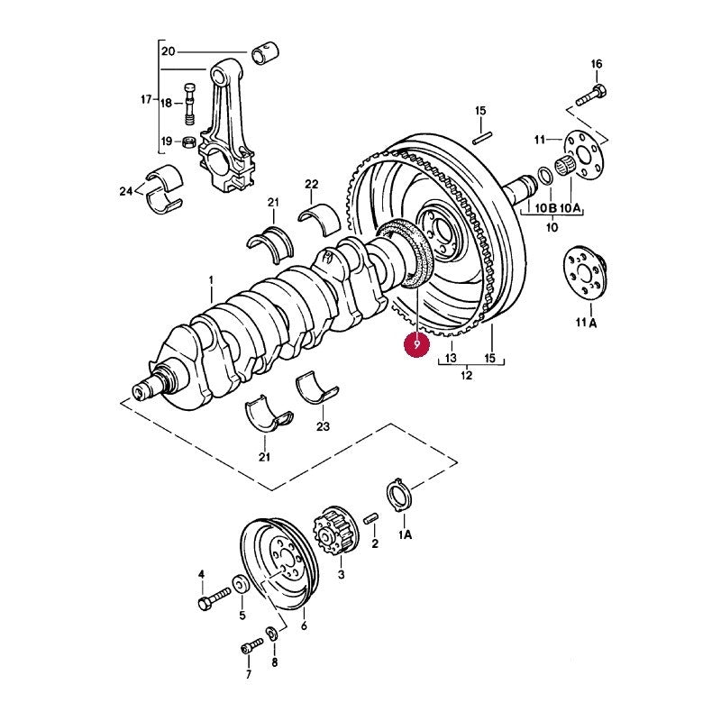 Porsche 924 Crankshaft Oil Seal, Rear, 059103051D New
