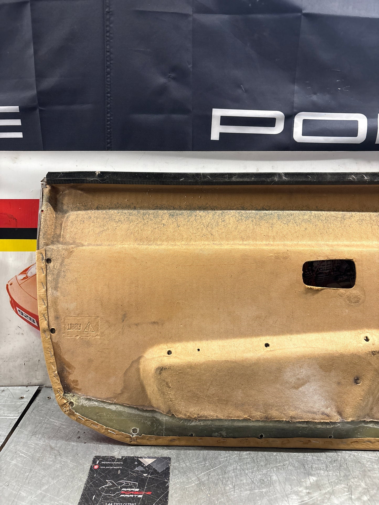 Porsche 924 brown/beige electric window door card, right, off side 477867012 used