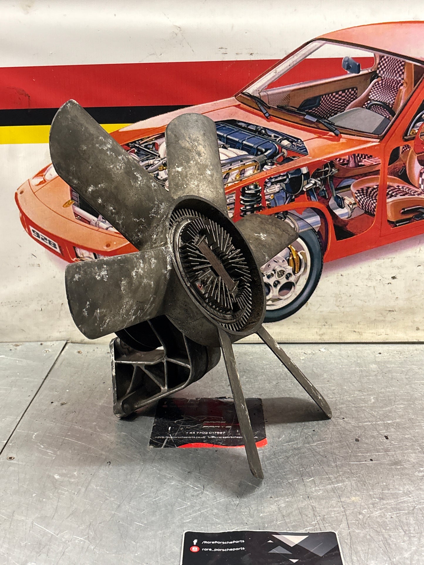 Porsche 928 Engine cooling viscous fan with bracket used 92810613701, 9281061101R
