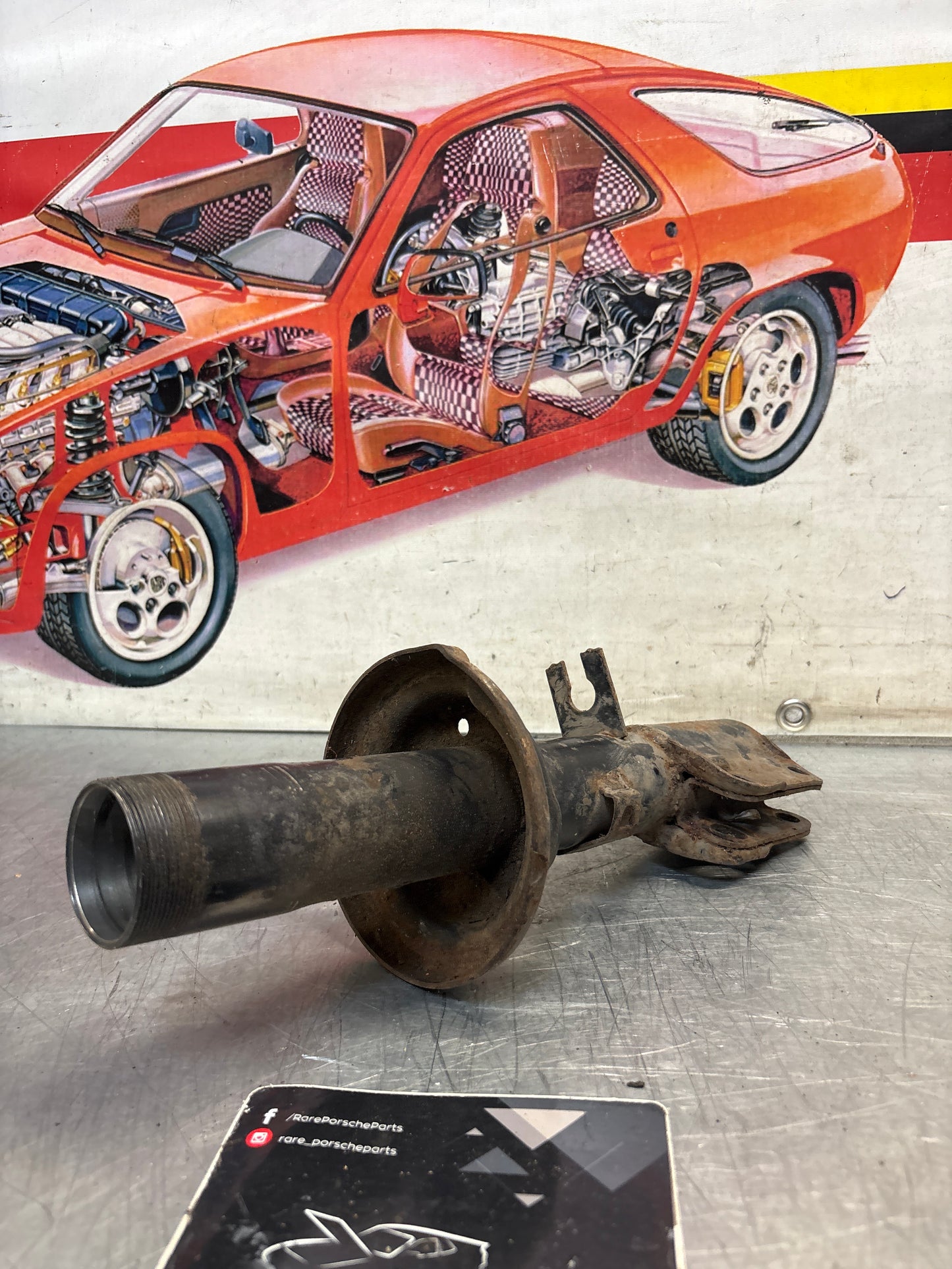 Porsche 924S / 944 left shock absorber strut, used 94434303111