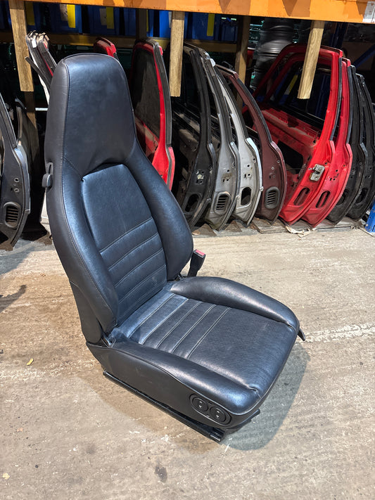 Porsche 944 black front right seat with Porsche scripted fabric
