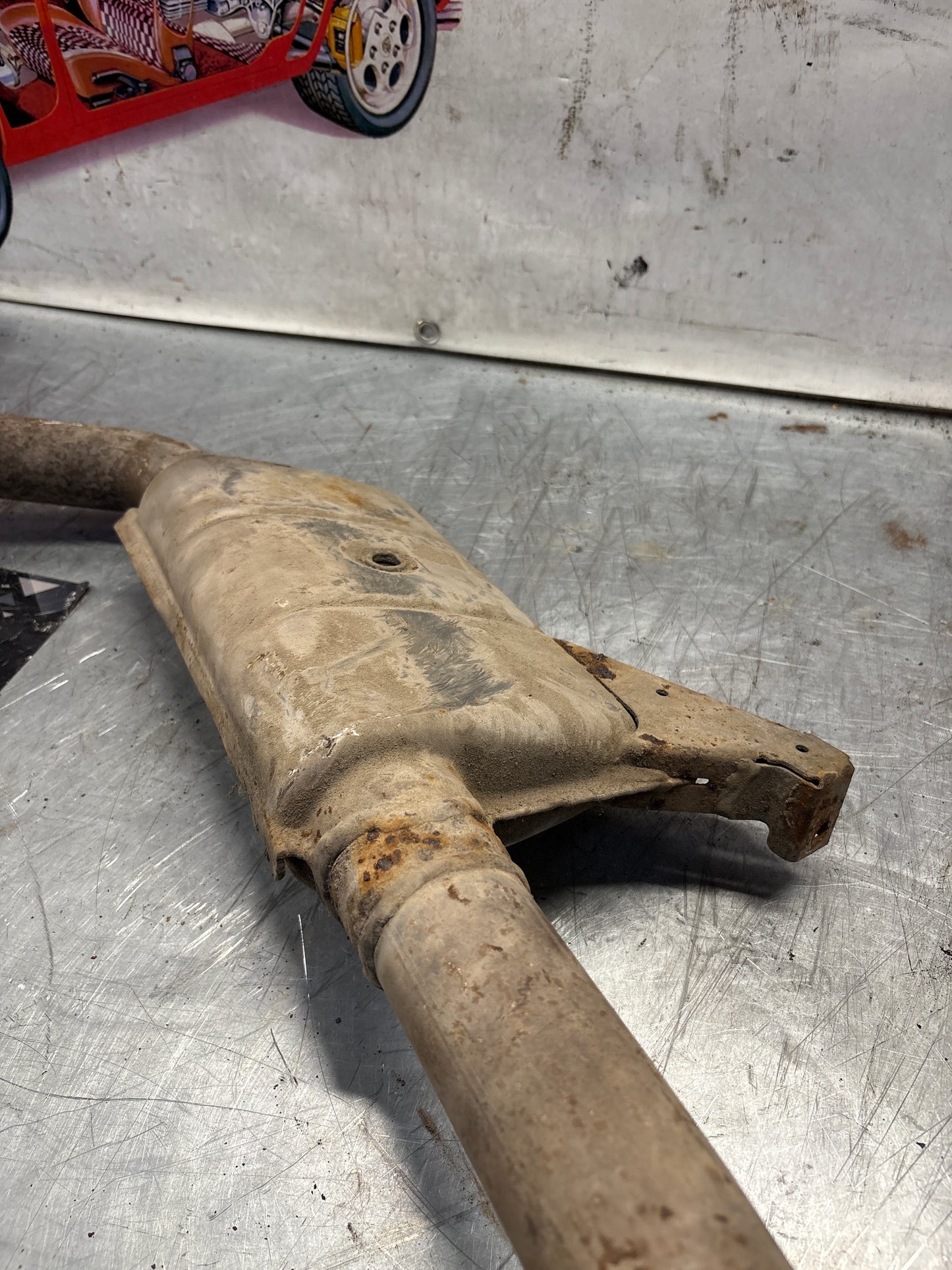 Porsche 928 S4 right middle silencer, used 92811109403