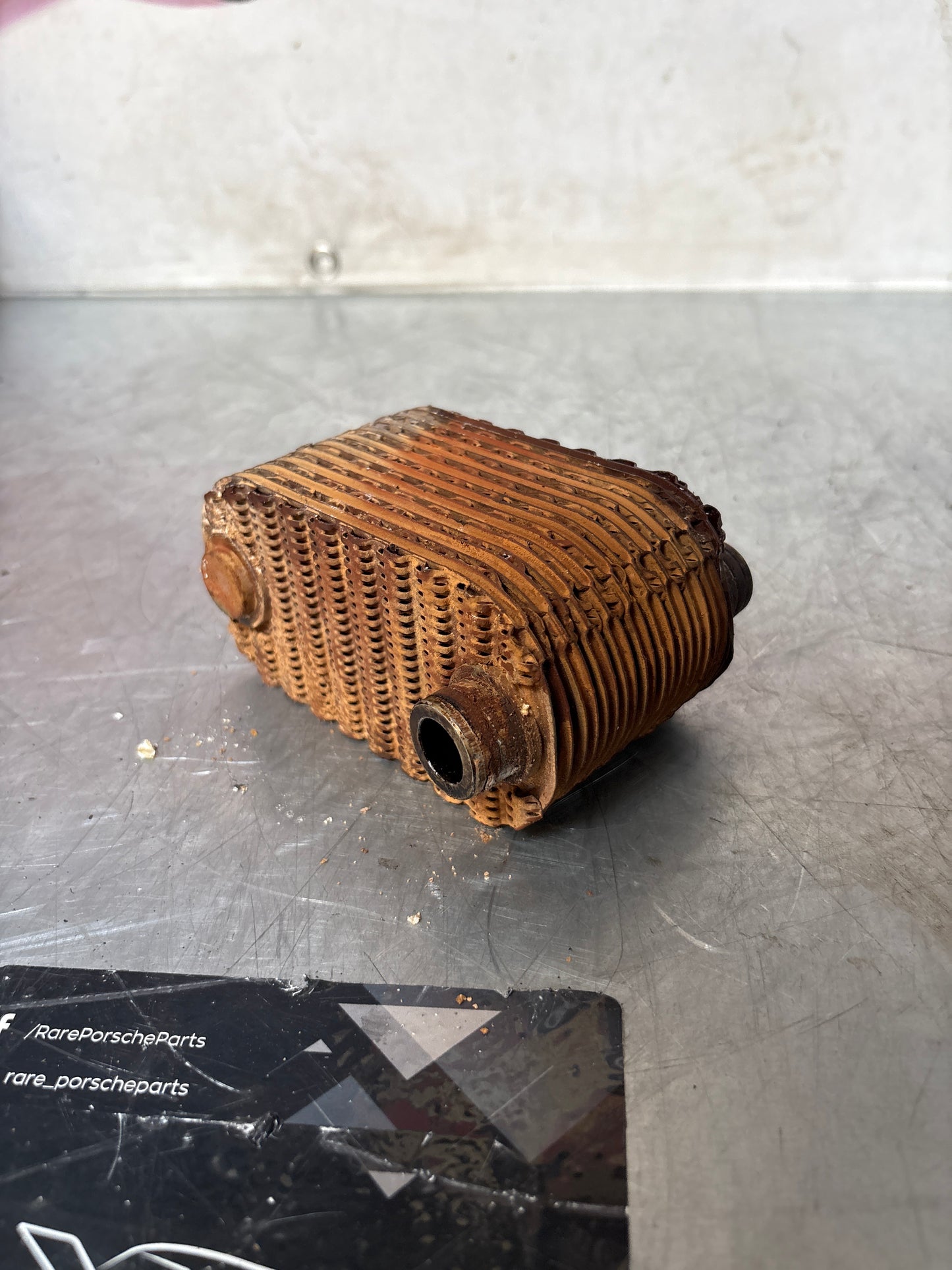 Porsche 924S 944 oil-water radiator, oil cooler, heat exchanger 94410716501 used