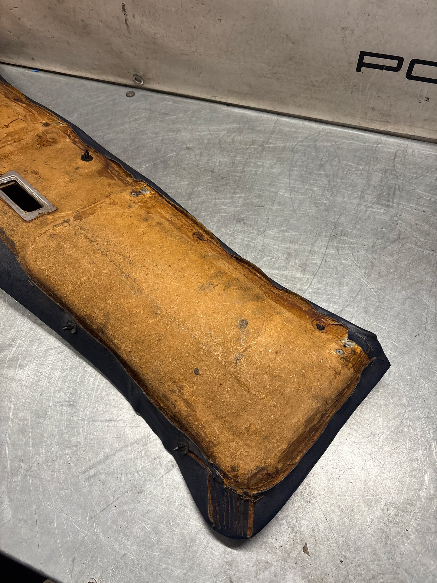 Porsche 928 sunroof mechanism cover trim, used, blue 92855552702