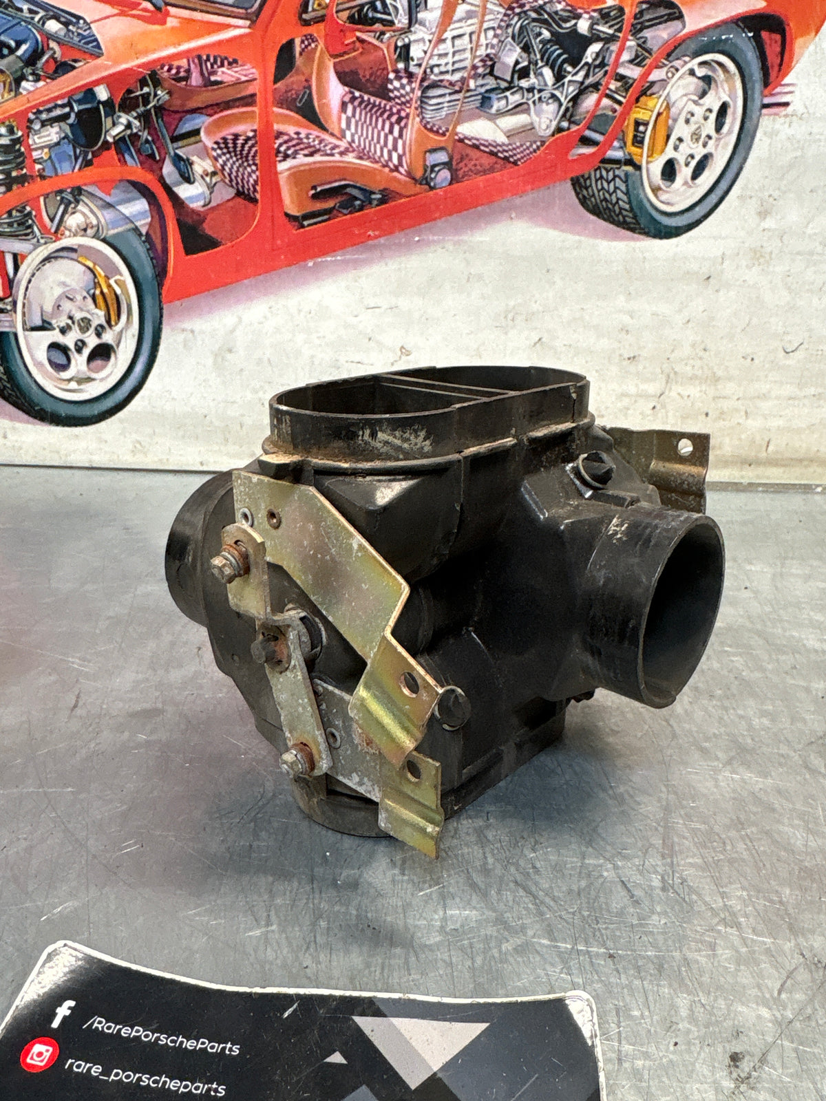 Porsche 914 front left air control box, 91457114910 Used