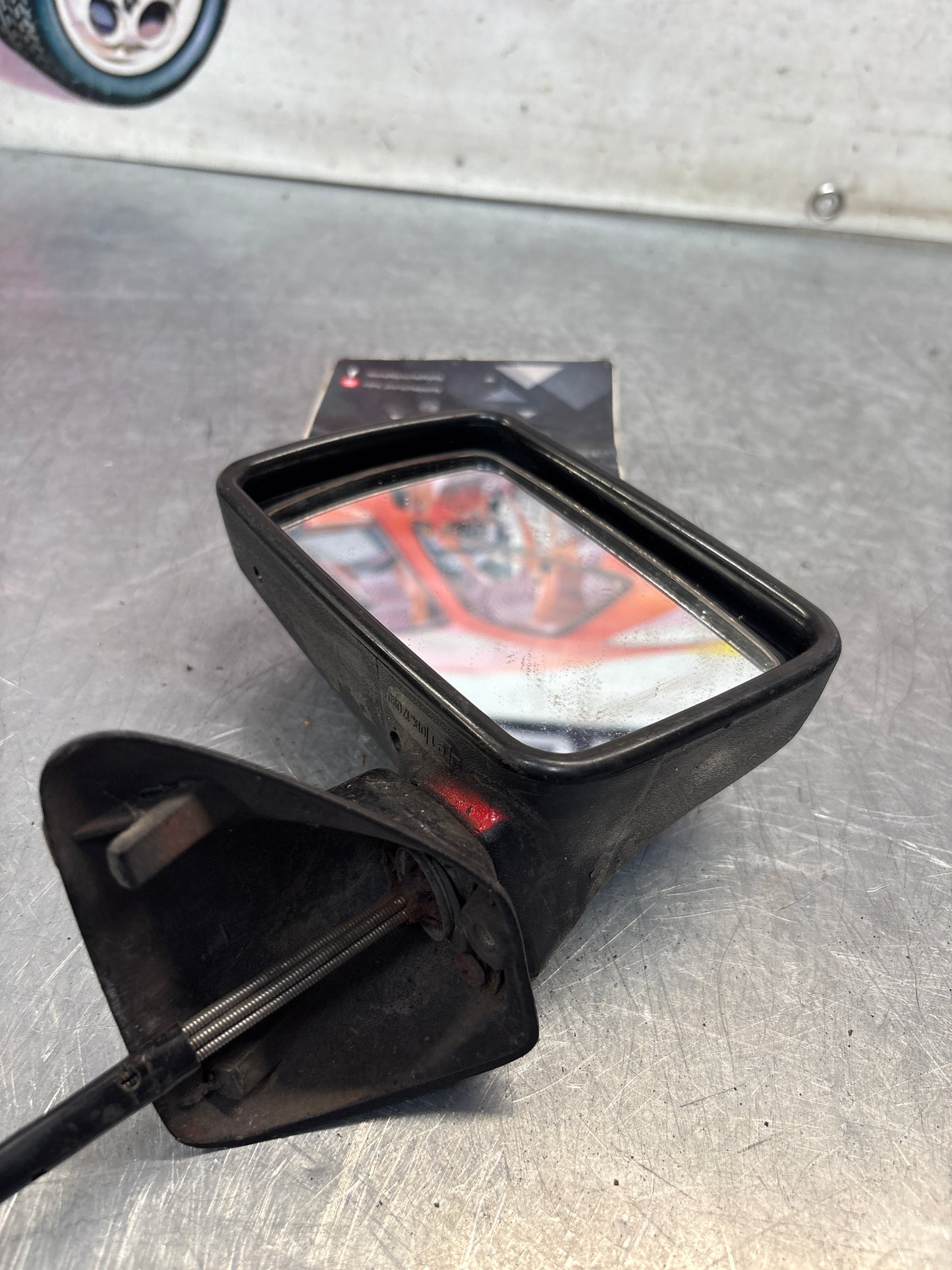 Porsche 924 early left side mirror, used