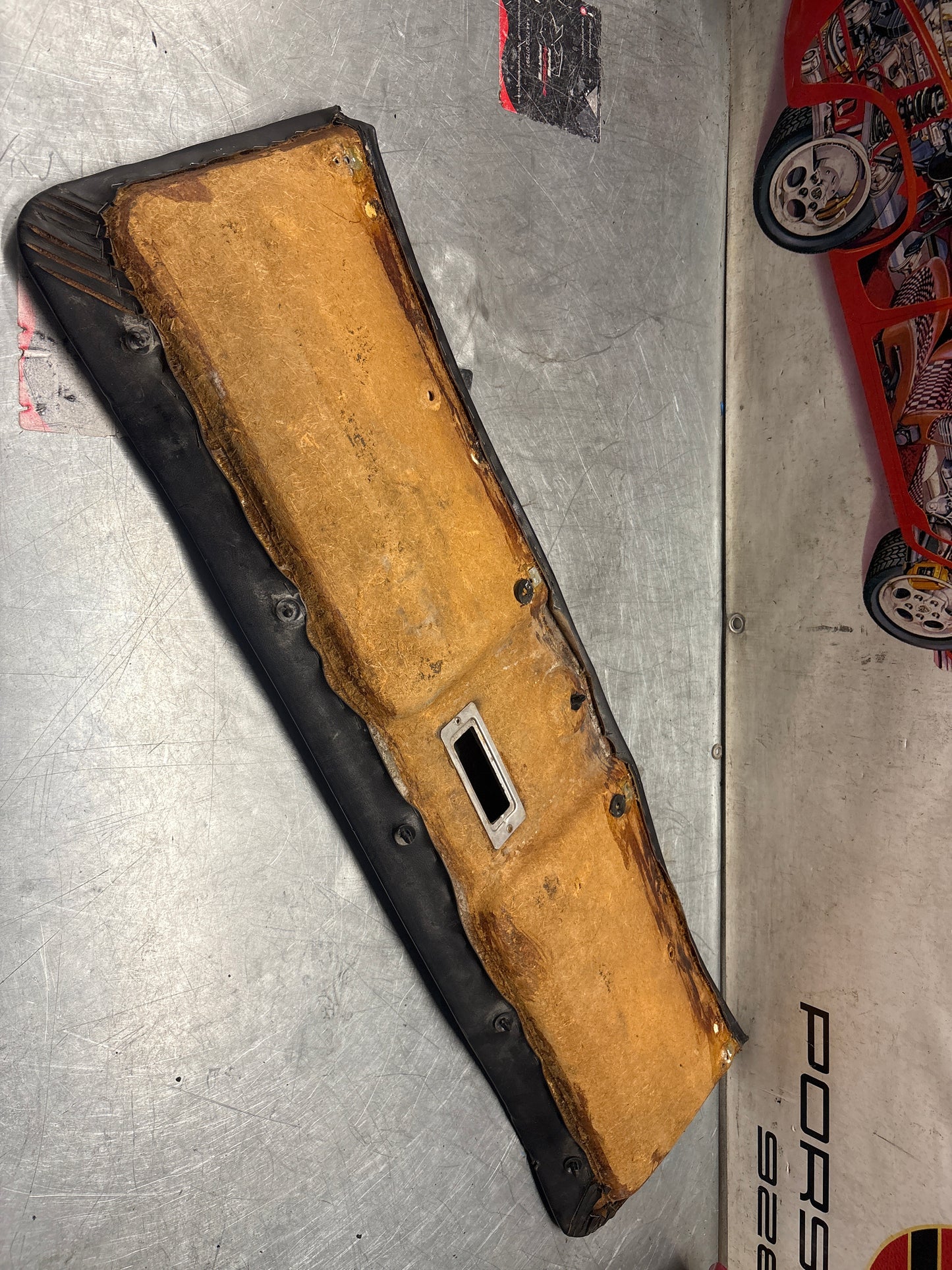 Porsche 928 sunroof mechanism cover trim, used, black 92855552702