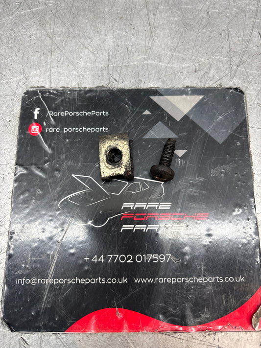 Porsche 924 inspection plate screw with speed nut, used N0139473, 99959132701