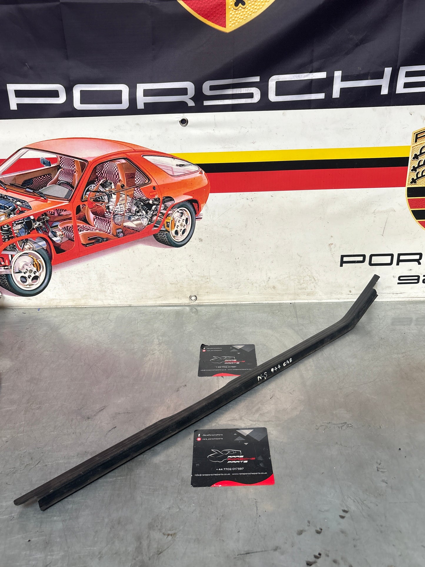 Porsche 944 convertible, cabrio left sill trim, scuff plate used 94455112100 no cracks