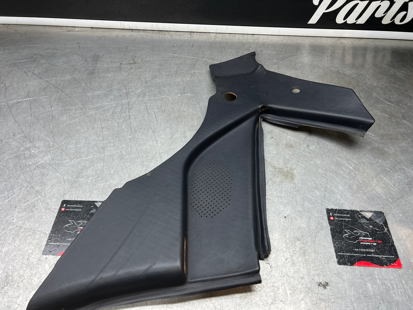 Porsche 944 blue rear interior C Post trim card left side. Quarter panel trim used 944555021