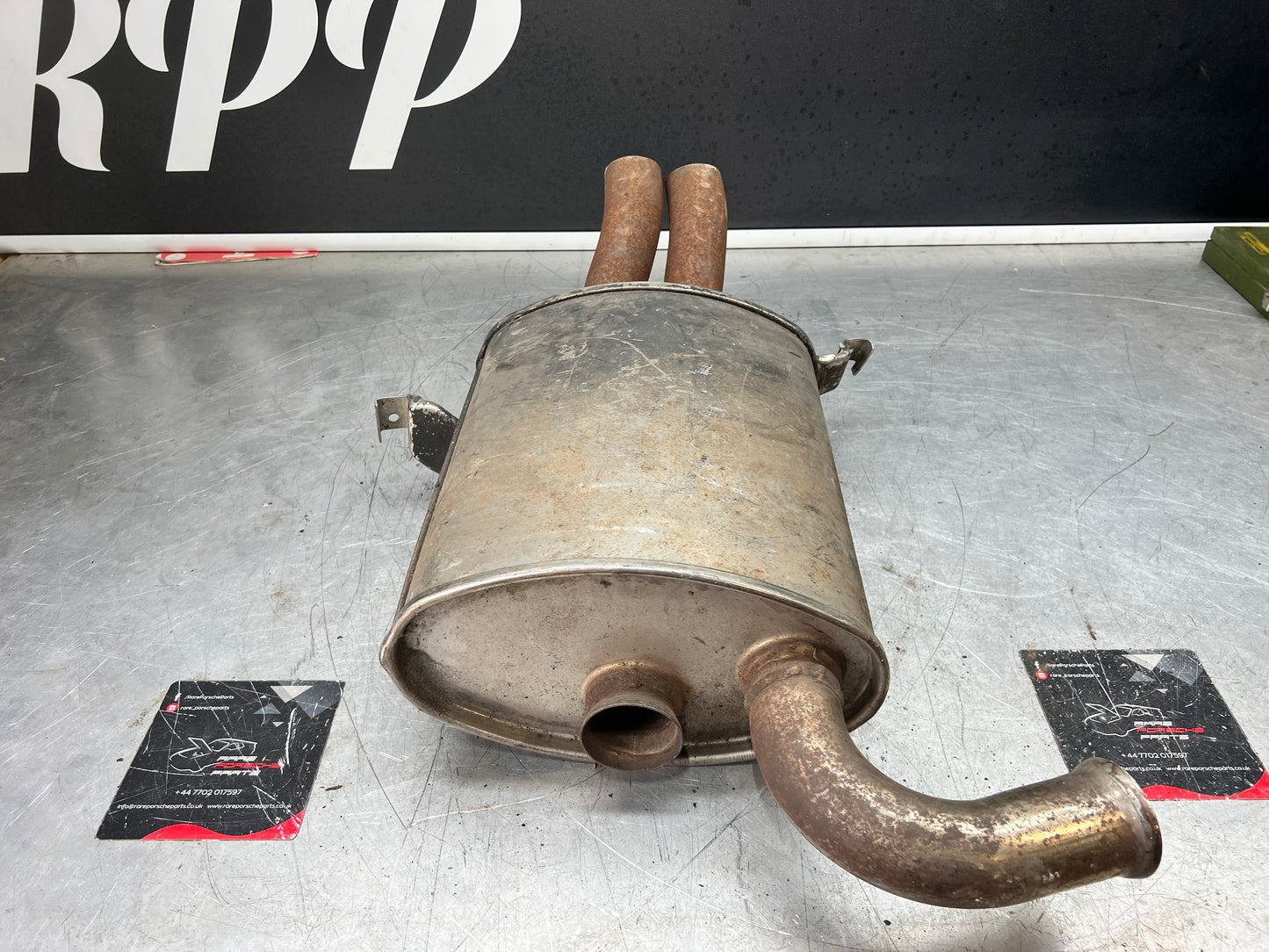 Porsche 928 rear exhaust box, used 92811109704