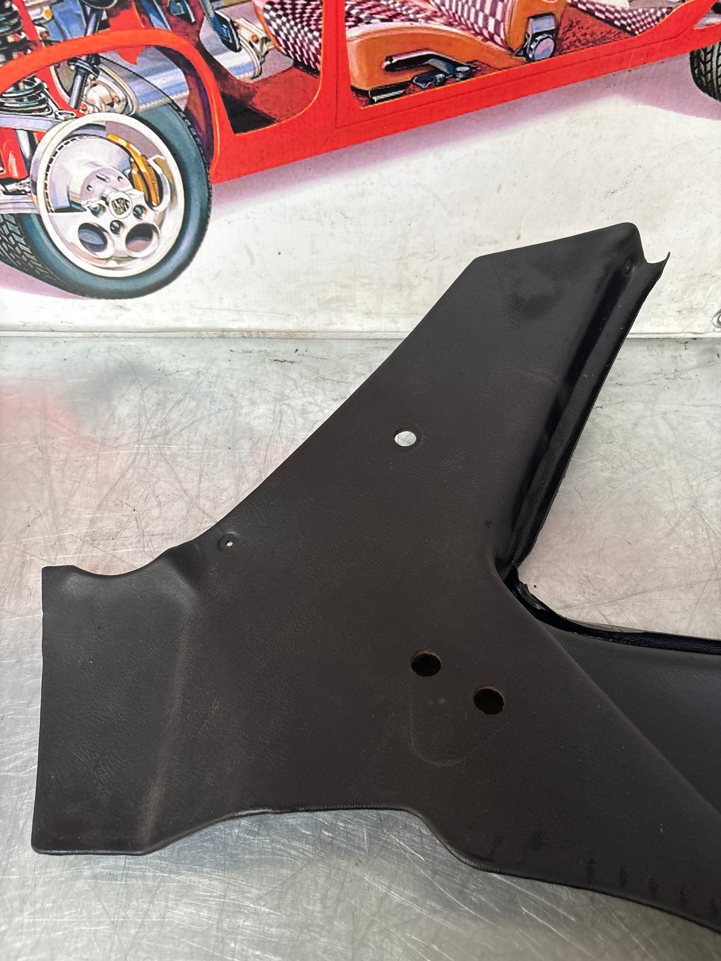 Porsche 944 924 black left rear interior C Post trim /card . Quarter panel trim used, 94455502101