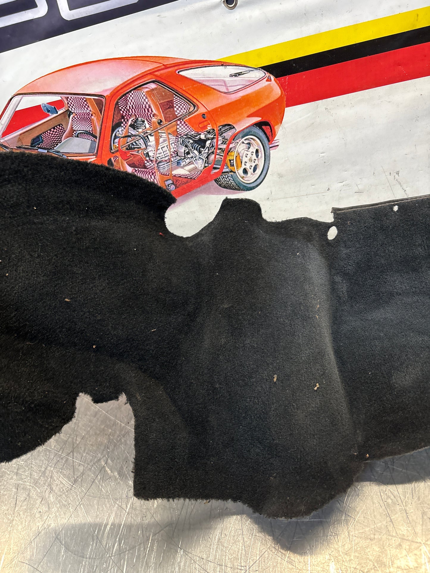 Porsche 924S 944 85.5- side trim panel, right, O/S black 94455508401 used