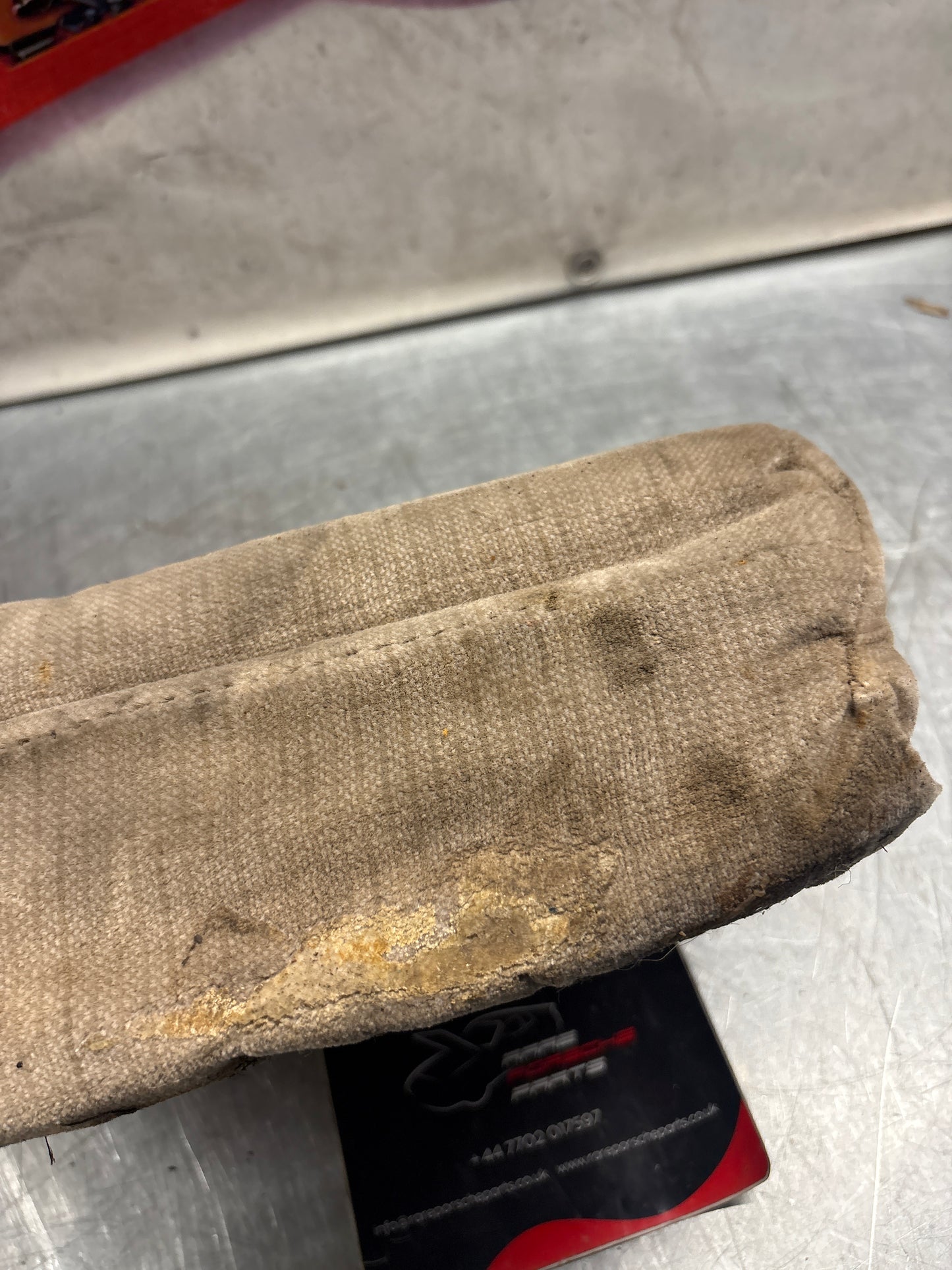 Porsche 928 rear right seat upper cushion, carpeted, beige, used 92852204650