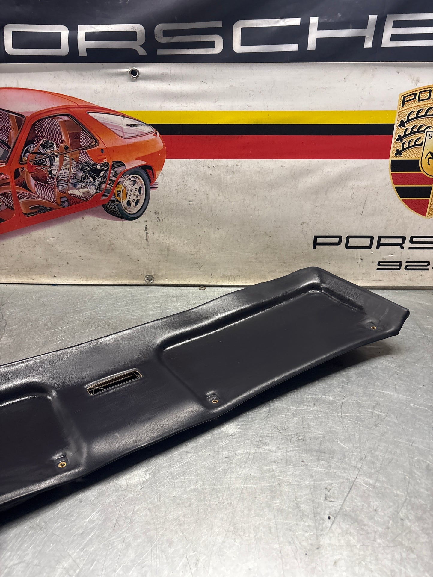 Porsche 928 sunroof mechanism cover trim, used, black 92855552702