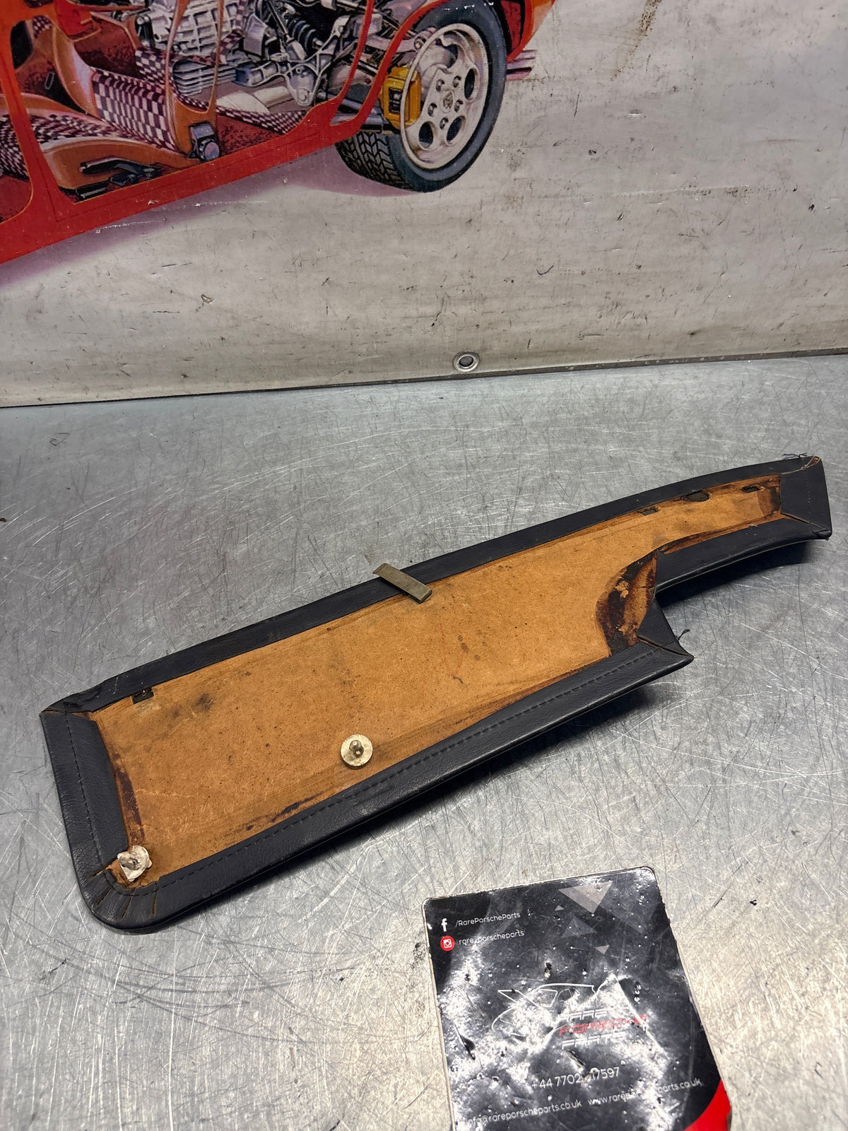Porsche 928 door card insert panel, marine blue, 92855505102, used