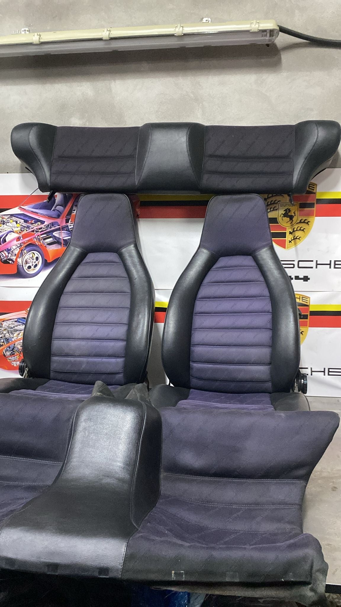 Porsche 924 944 pair of manual Porsche scripted seats, used