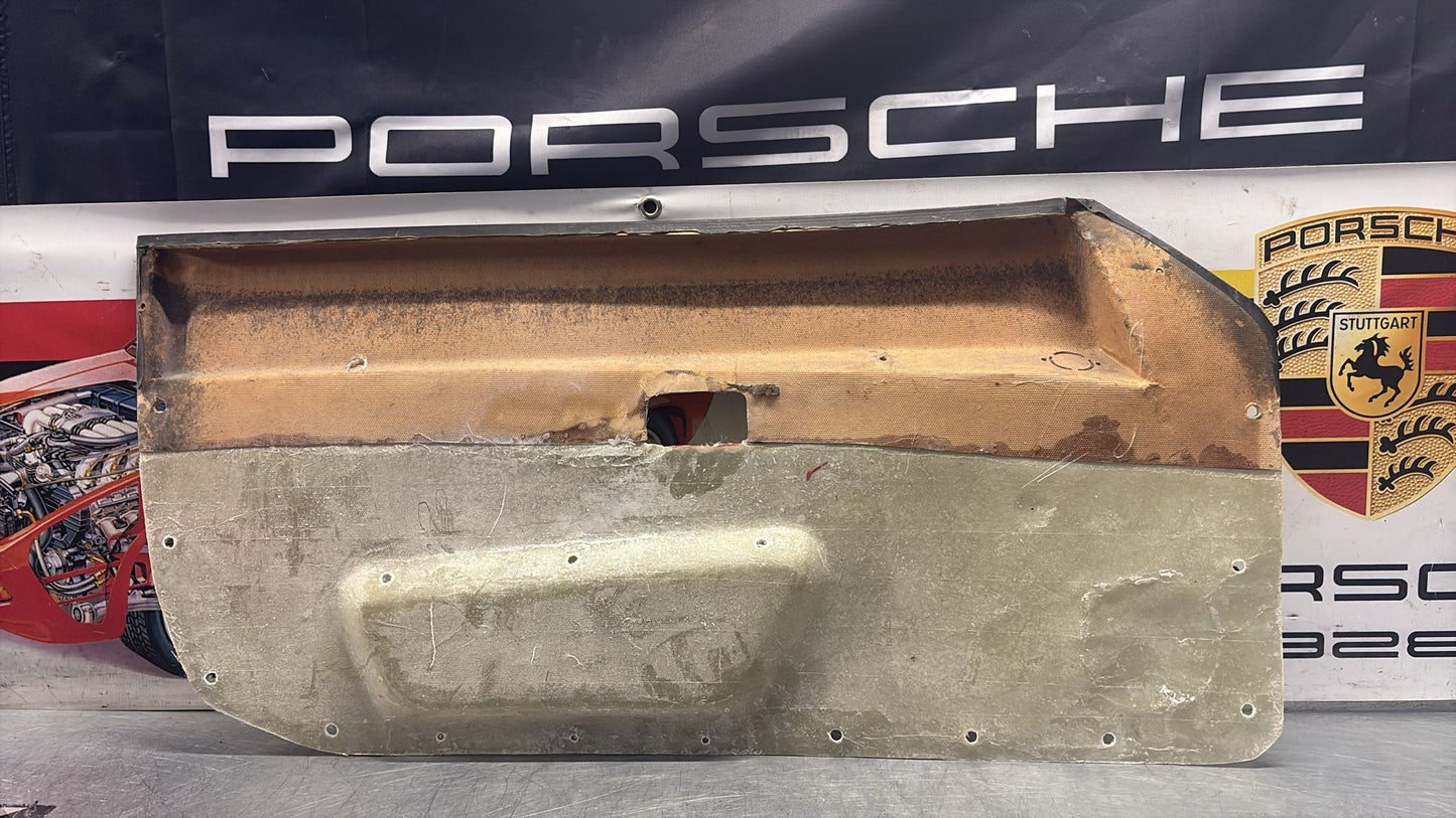 Porsche 924 / 944 early right manual Used door card, black, 477867012 no fabric!, Porsche scripted
