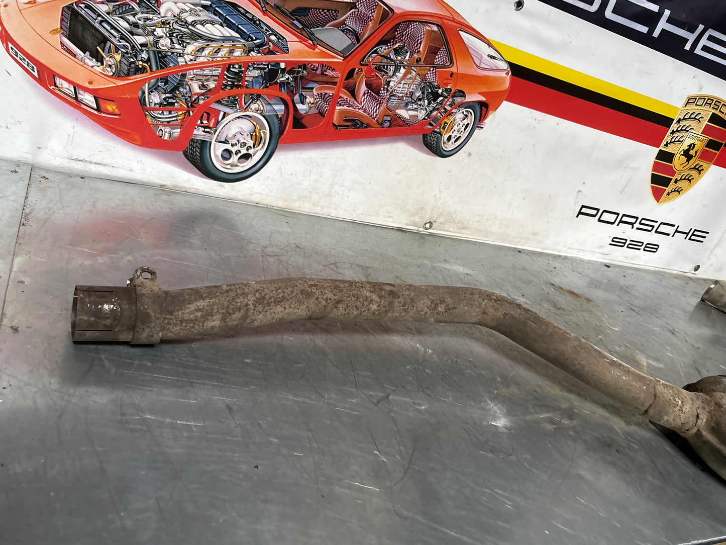 Porsche 928 Right side silencer, used 92811109301