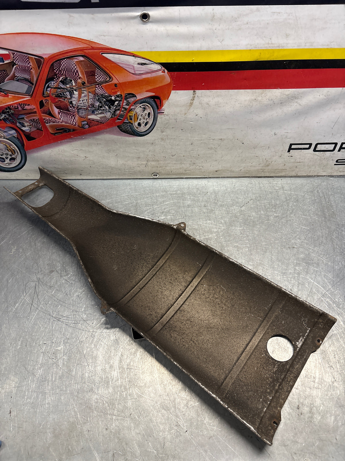 Porsche 928 heat protection plate, 92850449101, used