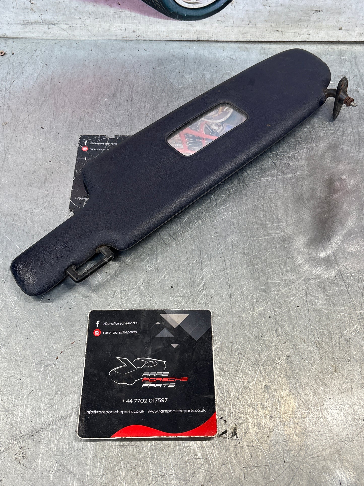 Porsche 928 Cobalt blue sun visor without mirror, used left 92873123702