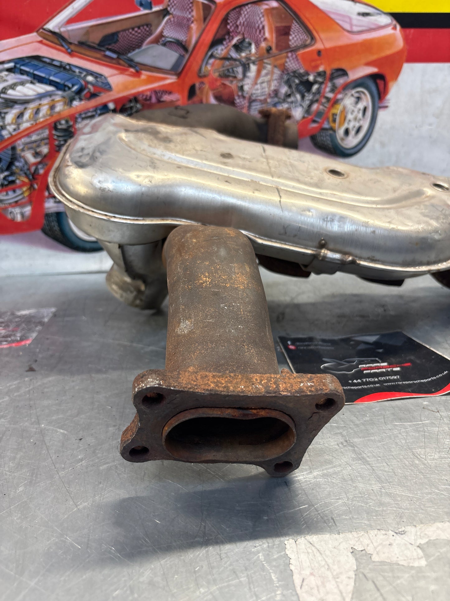 Porsche 911 964 left heat exchanger, used 96421103903