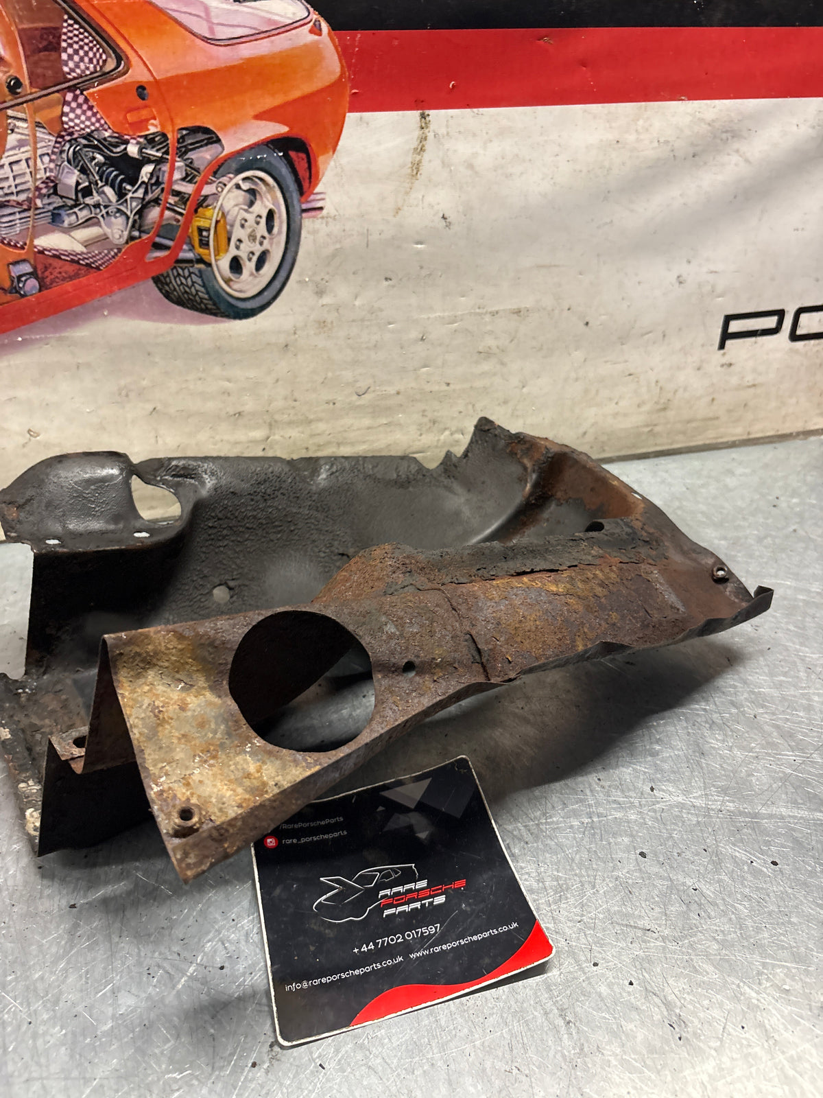 Porsche 914 cylinder cover heat shield, used 022119299A