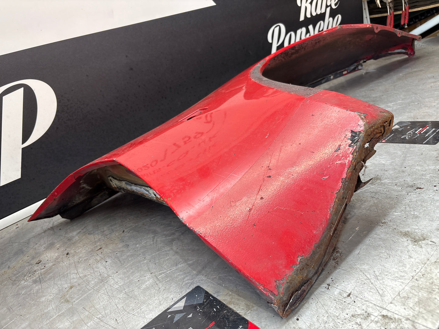 Porsche 944, early front right wing, in need of repair