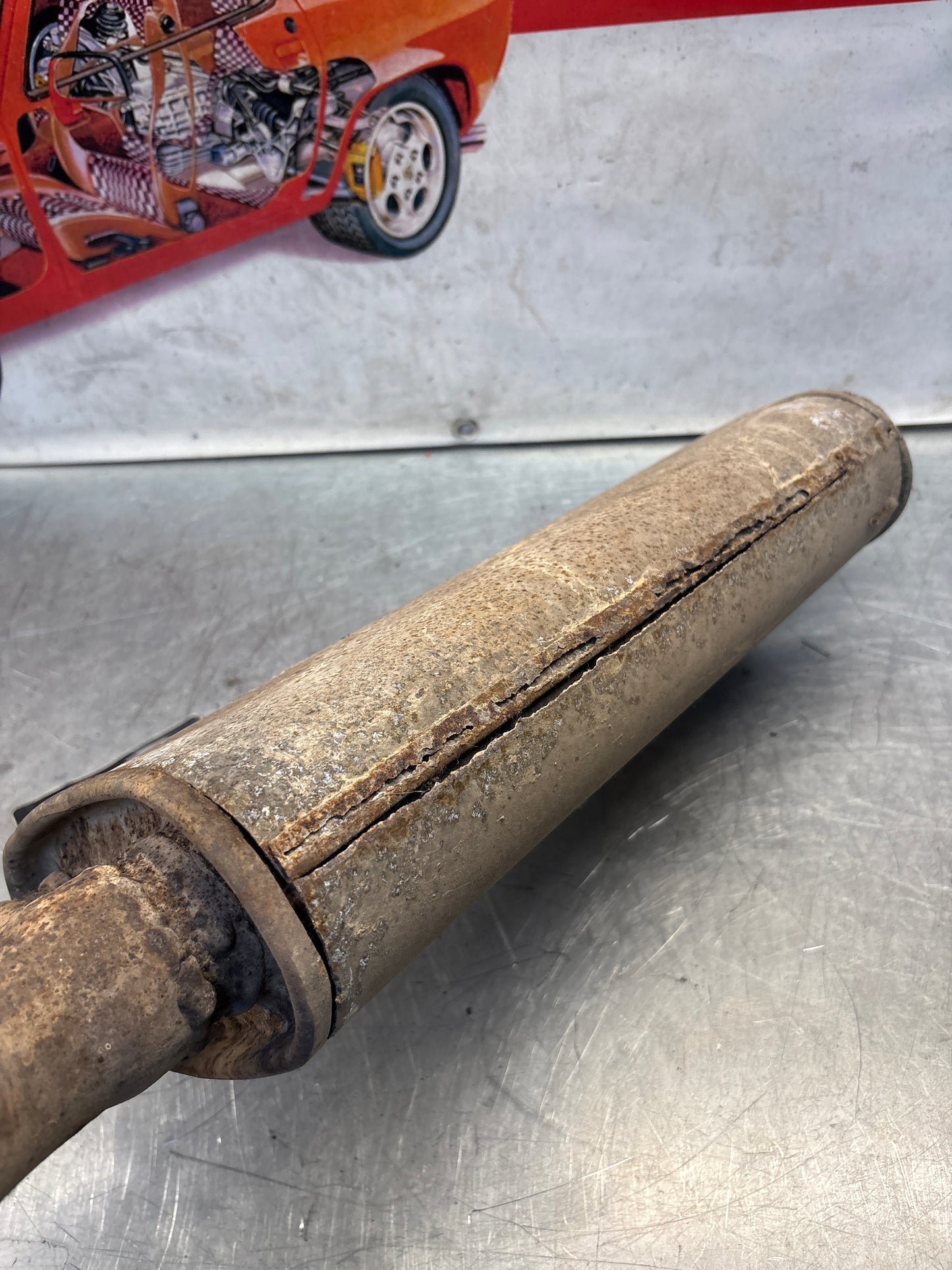 Porsche 928 middle exhaust silencer, 92811109601 used
