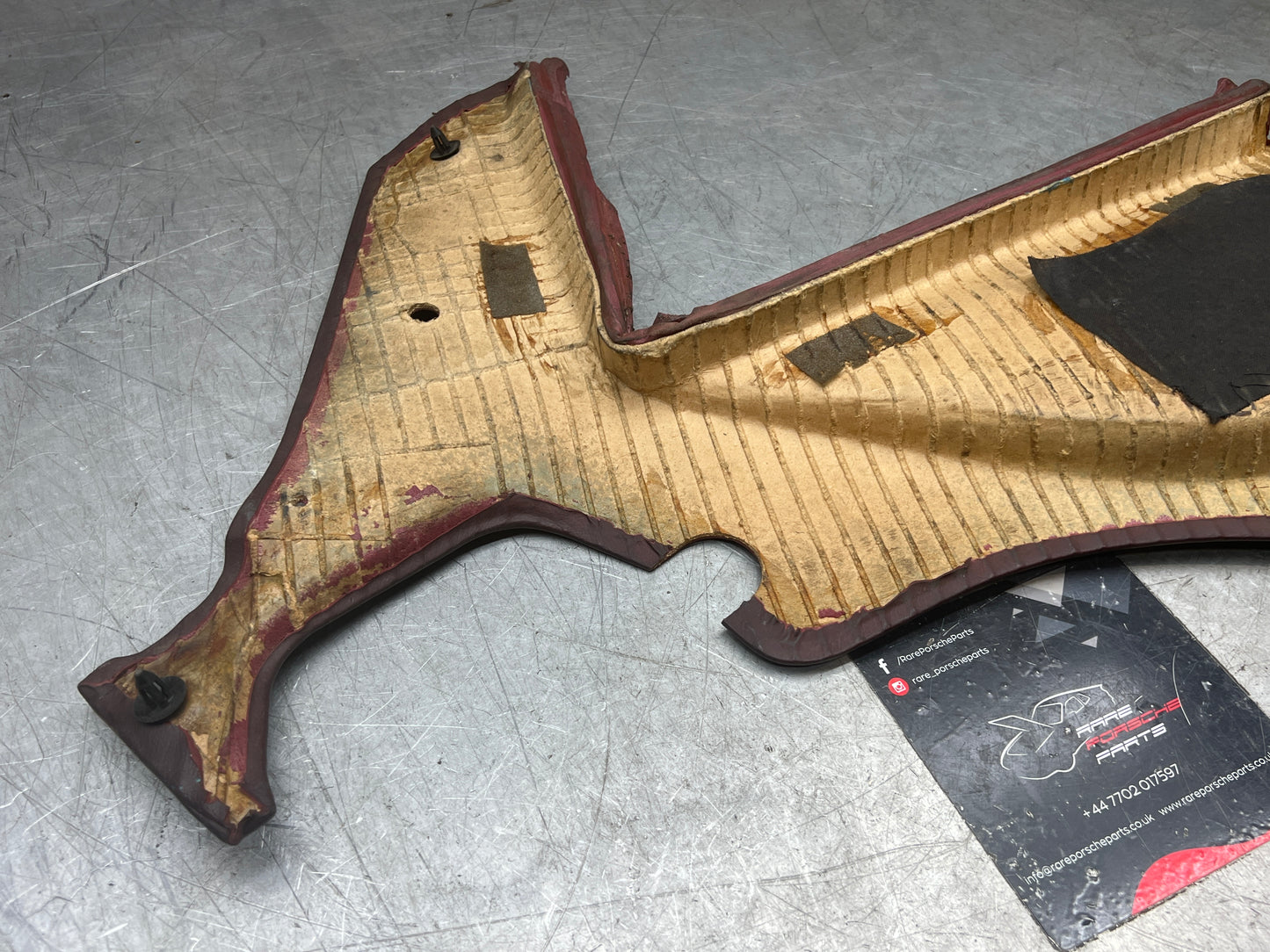 Porsche 944 burgundy rear interior C Post trim/card. Quarter panel trim used 944555021