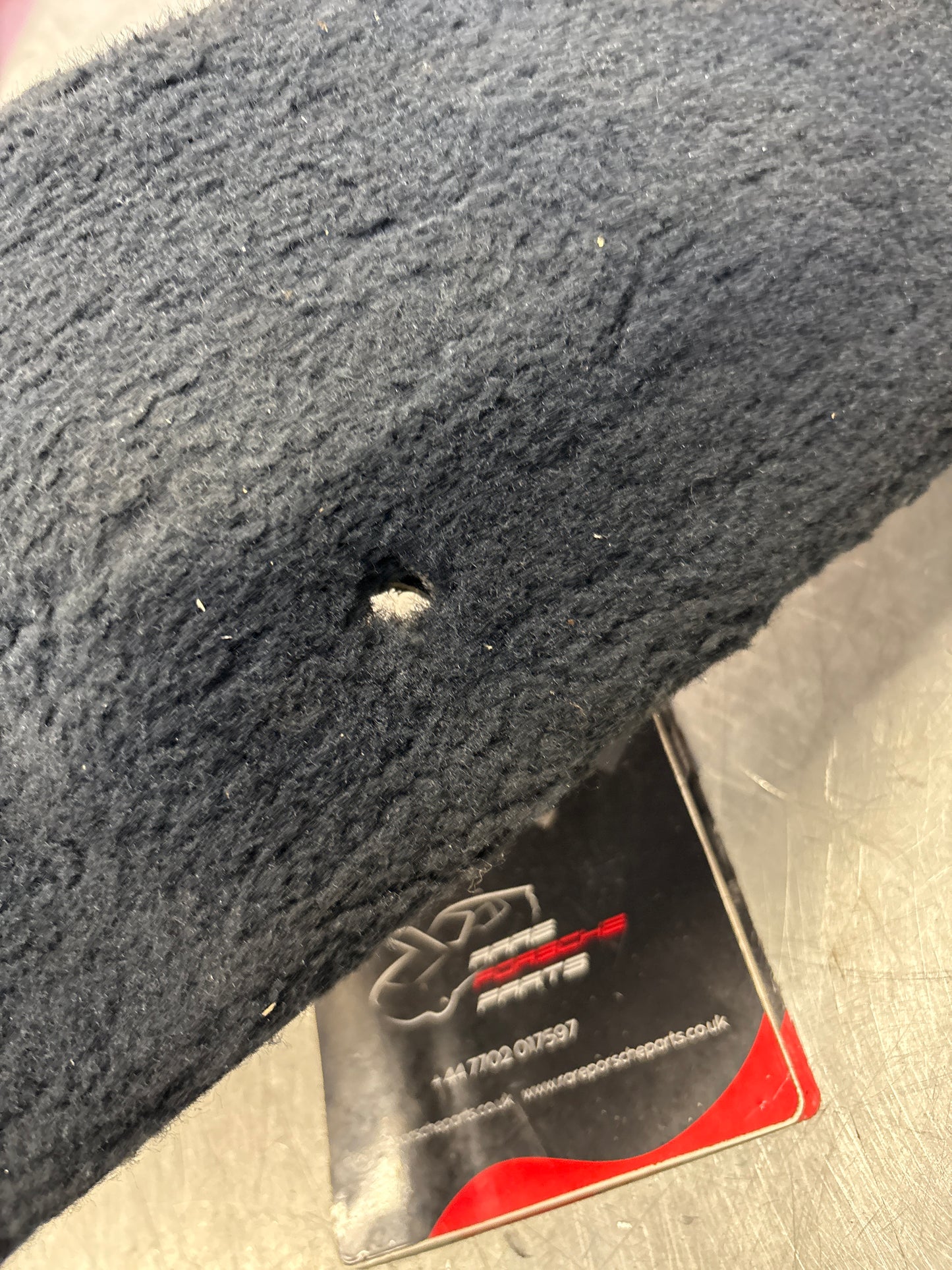 Porsche 928 black carpeted Tool kit panel cover, used 92855118106