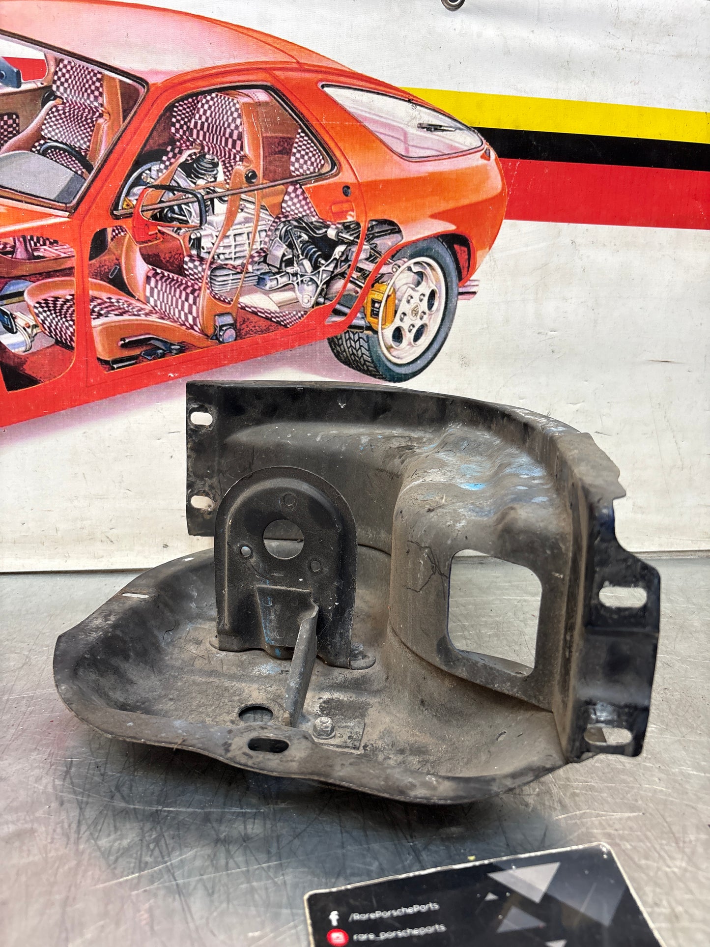 Porsche 968 headlight bracket console left side 94475009300, used