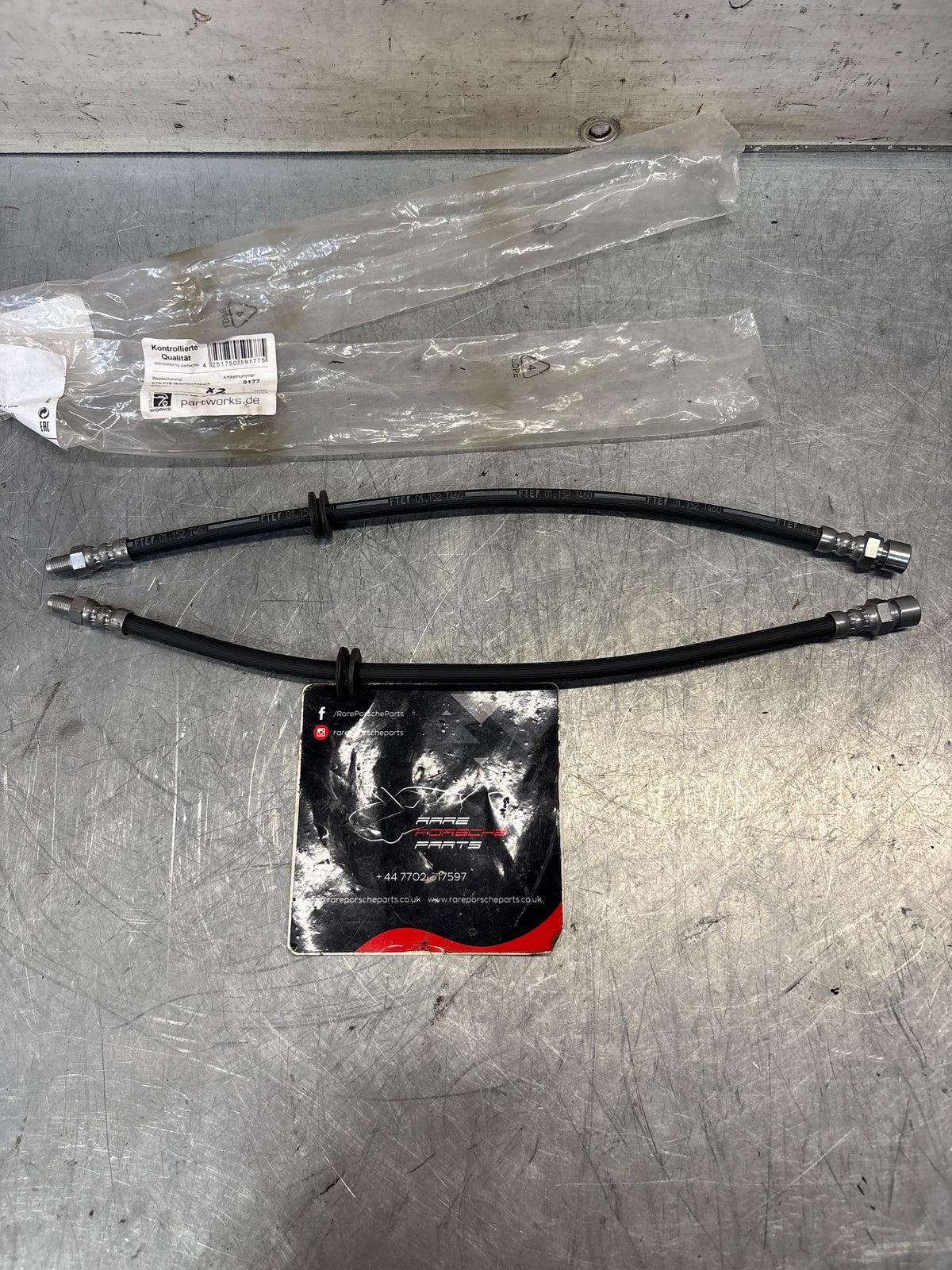 2x Brake hose for Porsche 924S 944 FTE 412mm