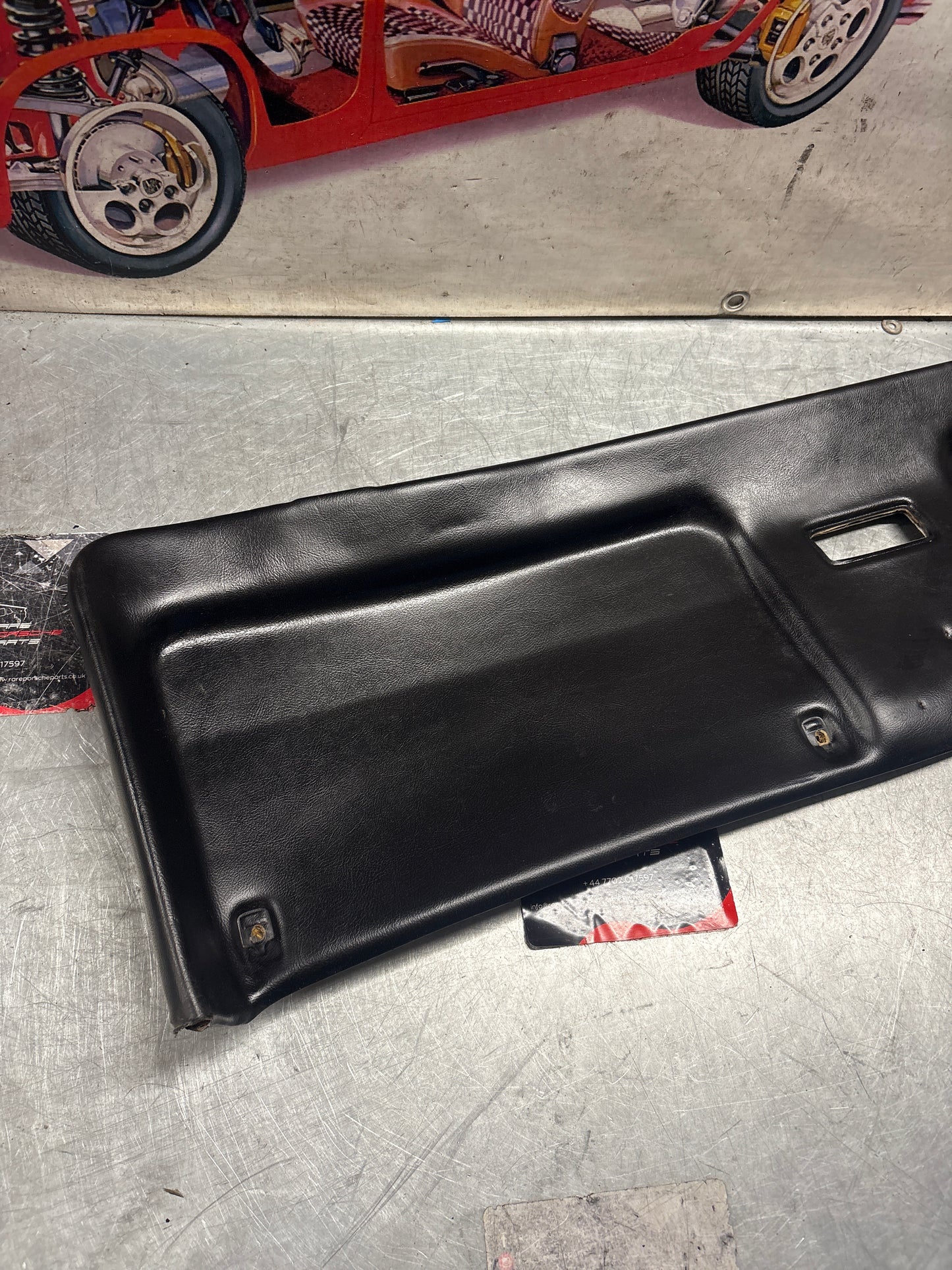 Porsche 928 sunroof mechanism cover trim, used, black 92855552702
