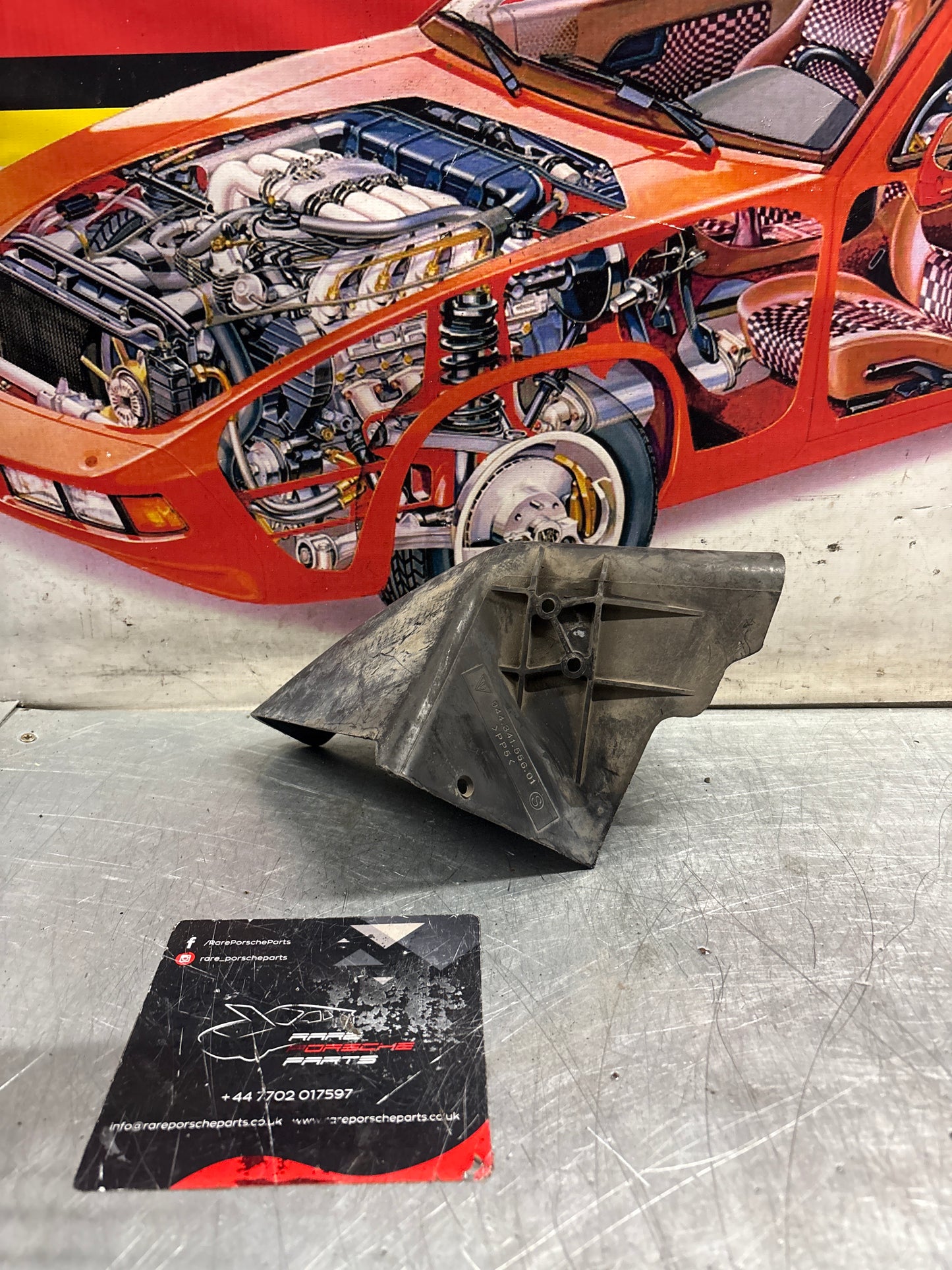 Porsche 944S2 / 968 right side air deflector, used 94434155601