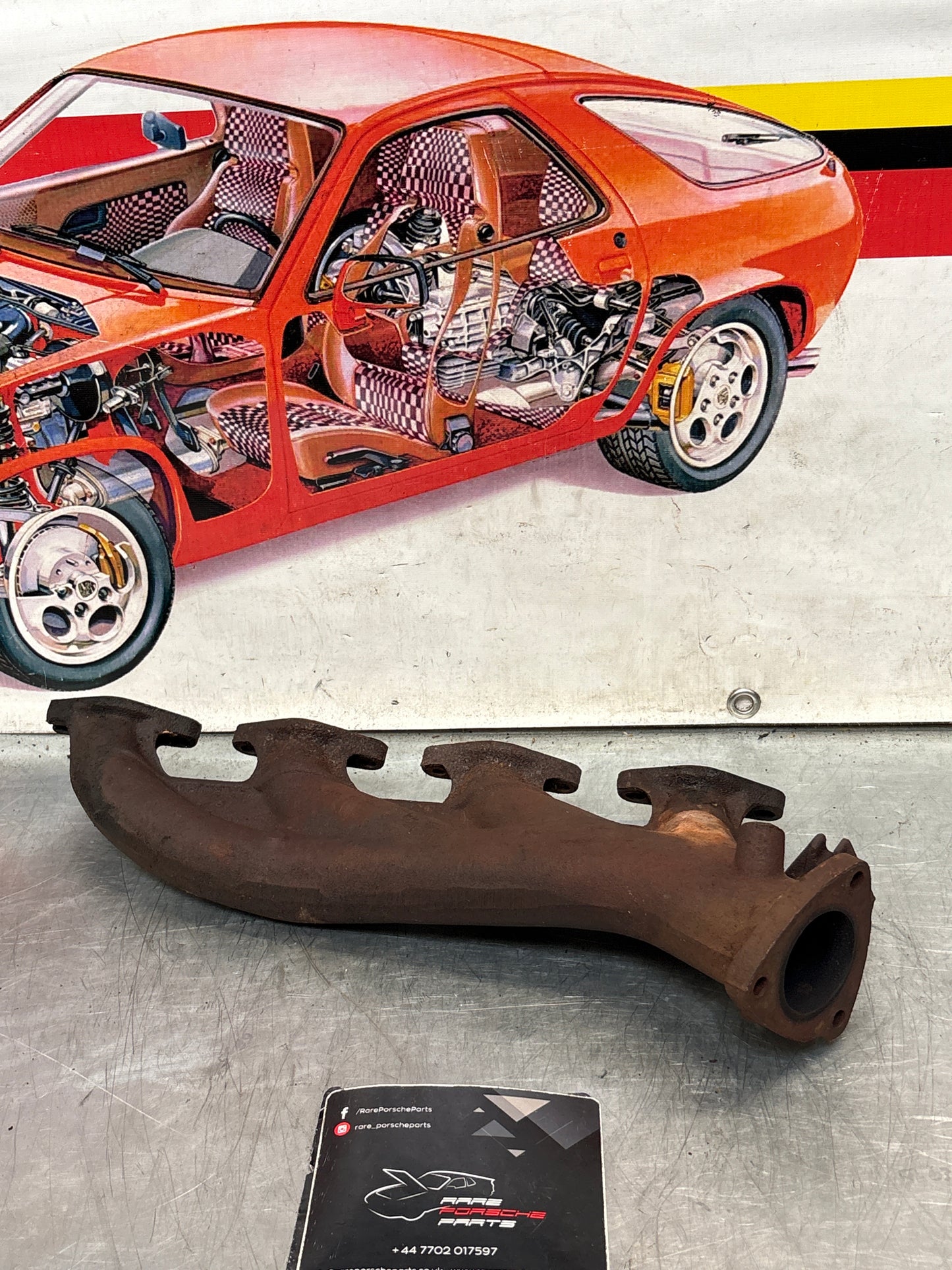 Porsche 928 exhaust manifold, used 9281111380R