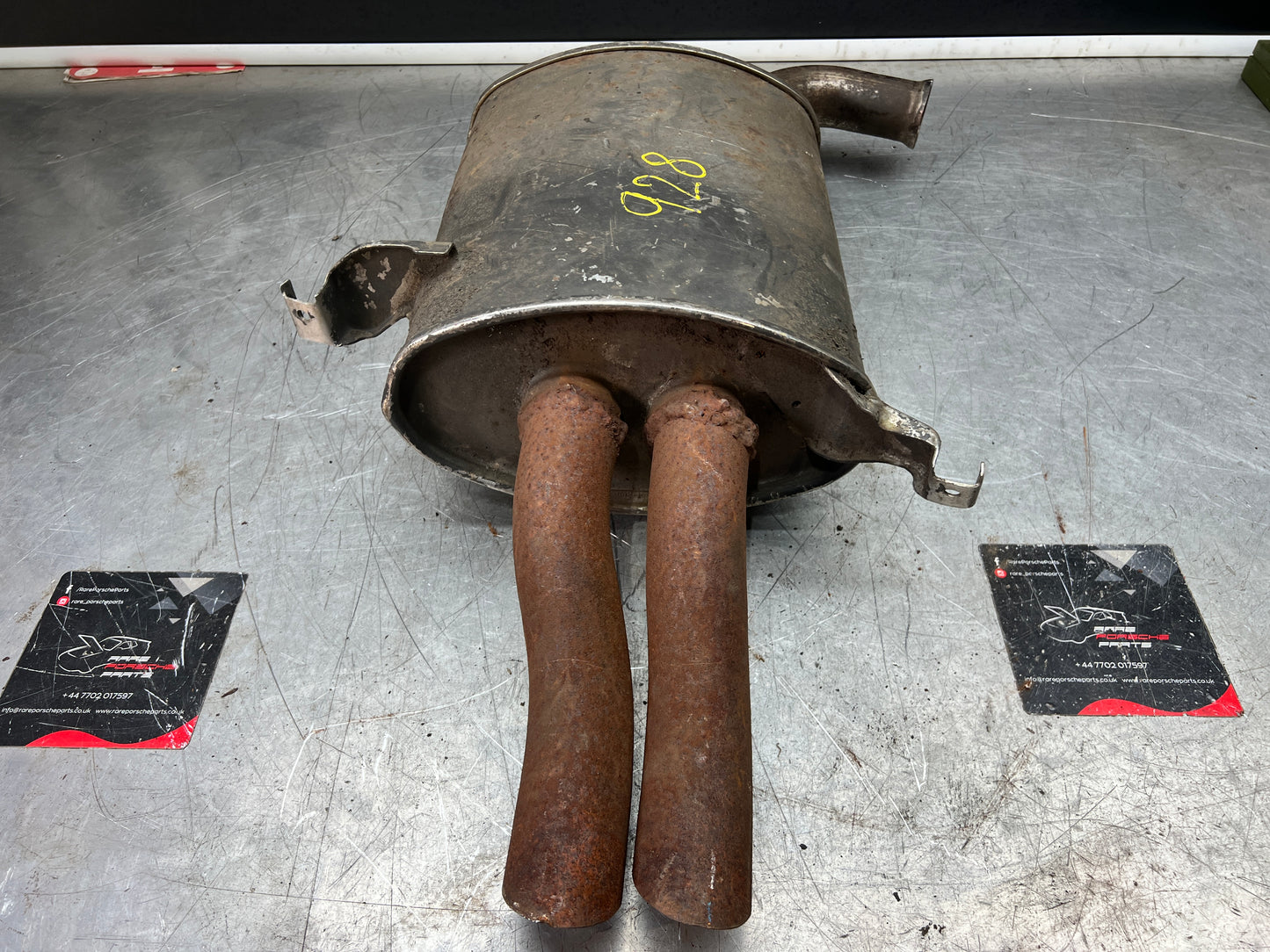 Porsche 928 rear exhaust box, used 92811109704