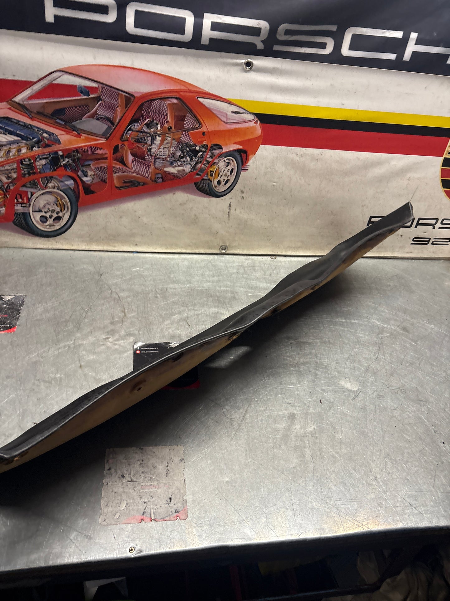 Porsche 928 sunroof mechanism cover trim, used, black 92855552702