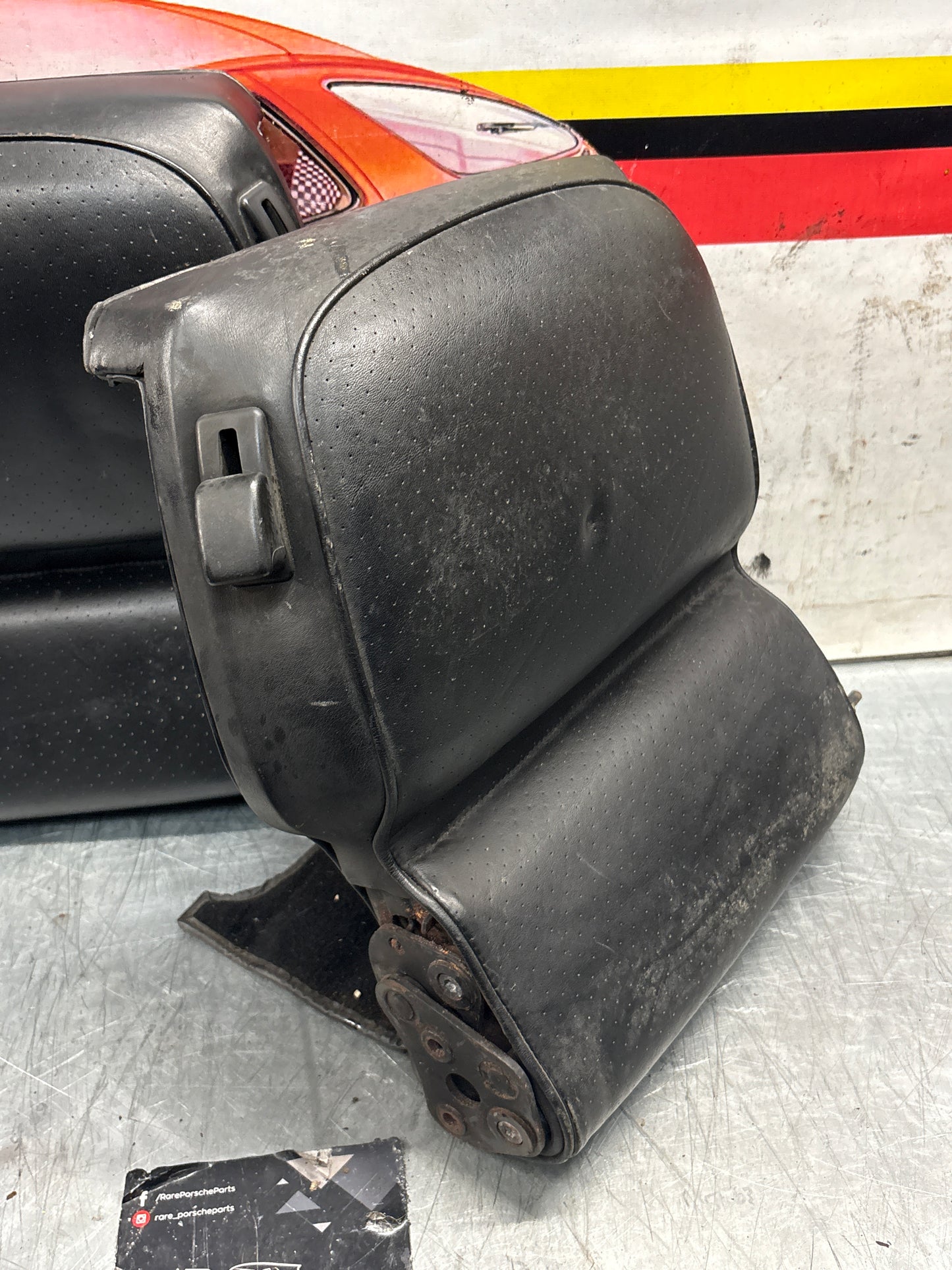 Porsche 928 black leather rear seat set, used