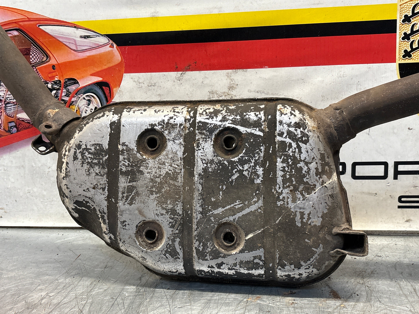 Porsche 928 Right side silencer, used 92811109401