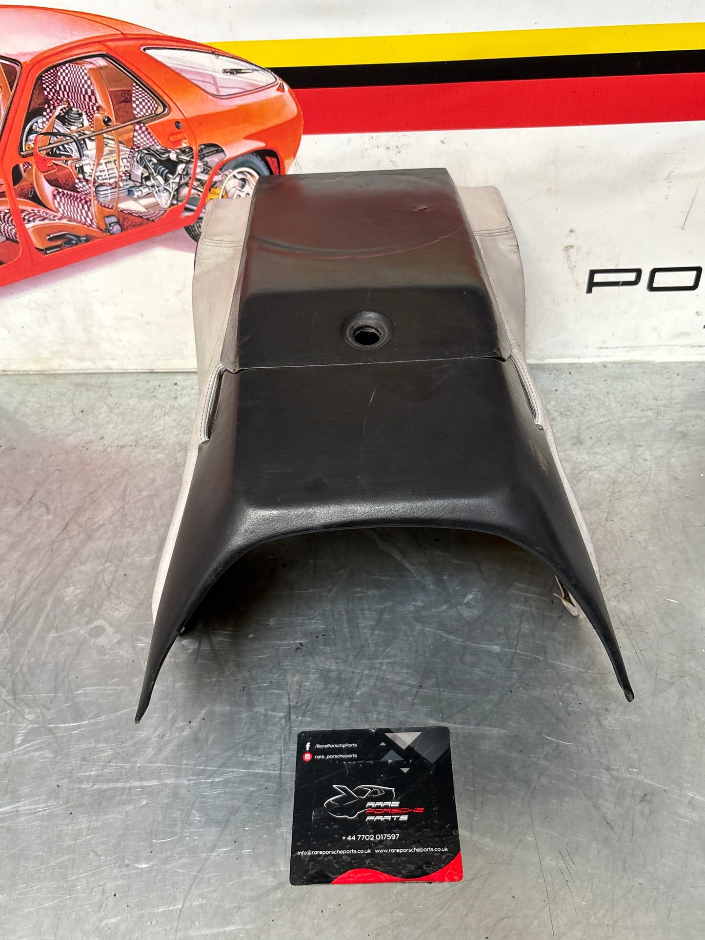 Porsche 928 S center console, rear armrest, black and white, no key 92852206757 used