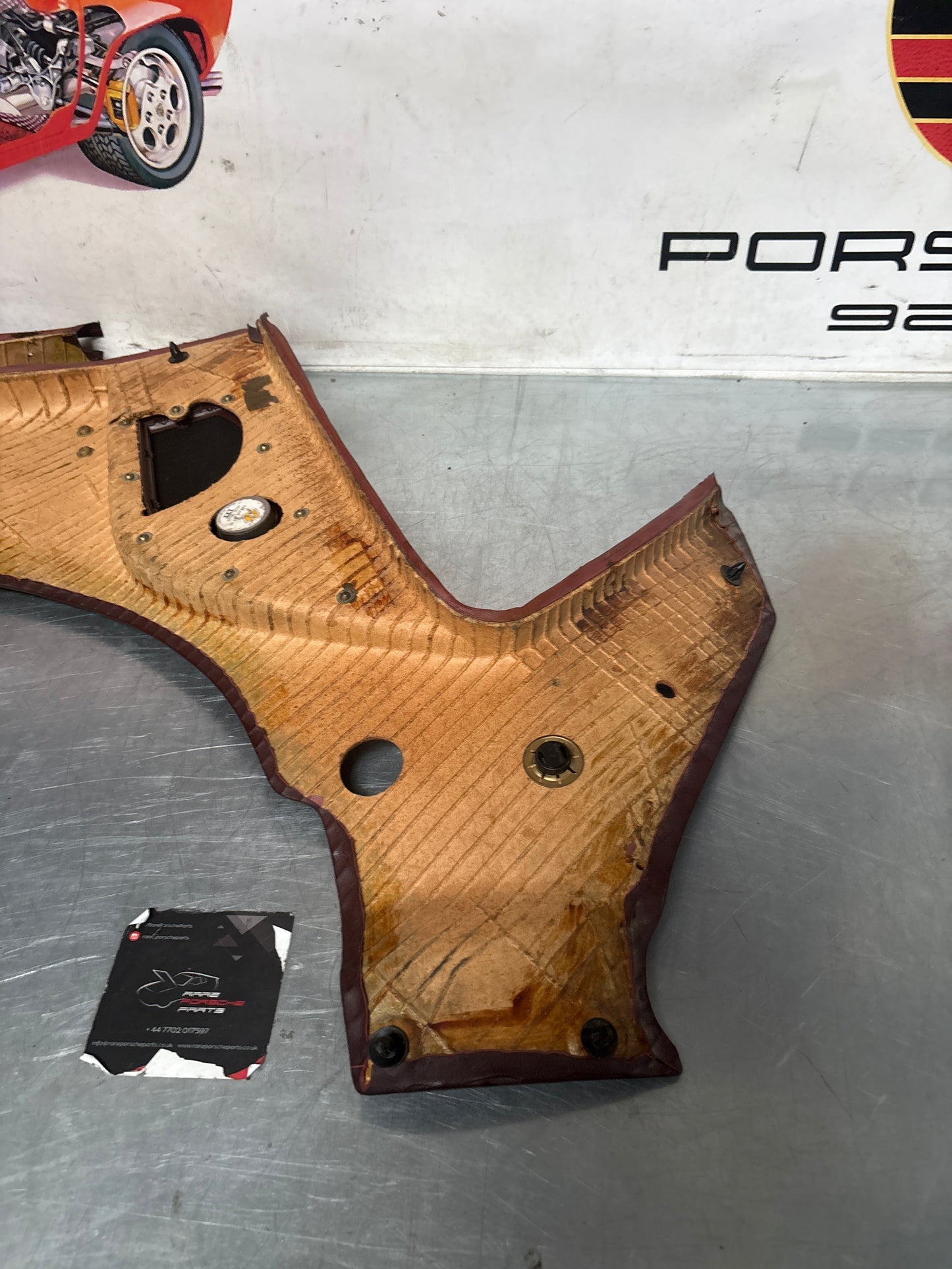 Porsche 944 Turbo S2 Burgundy rear interior C Post trims/cards with M490 sound package, used 94455502113 / 94455502213