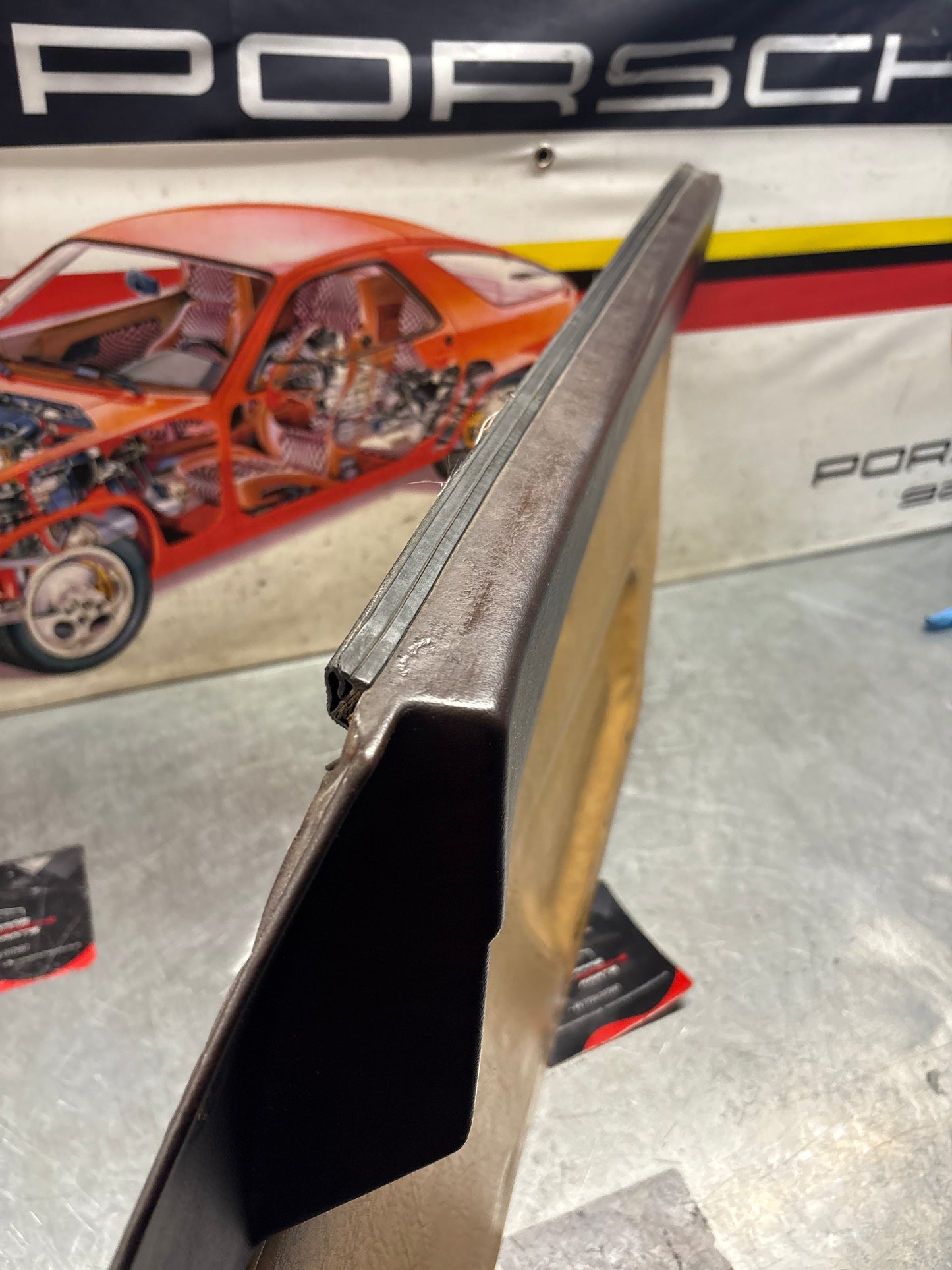 Porsche 924 brown/beige electric window door card, right, off side 477867012 used