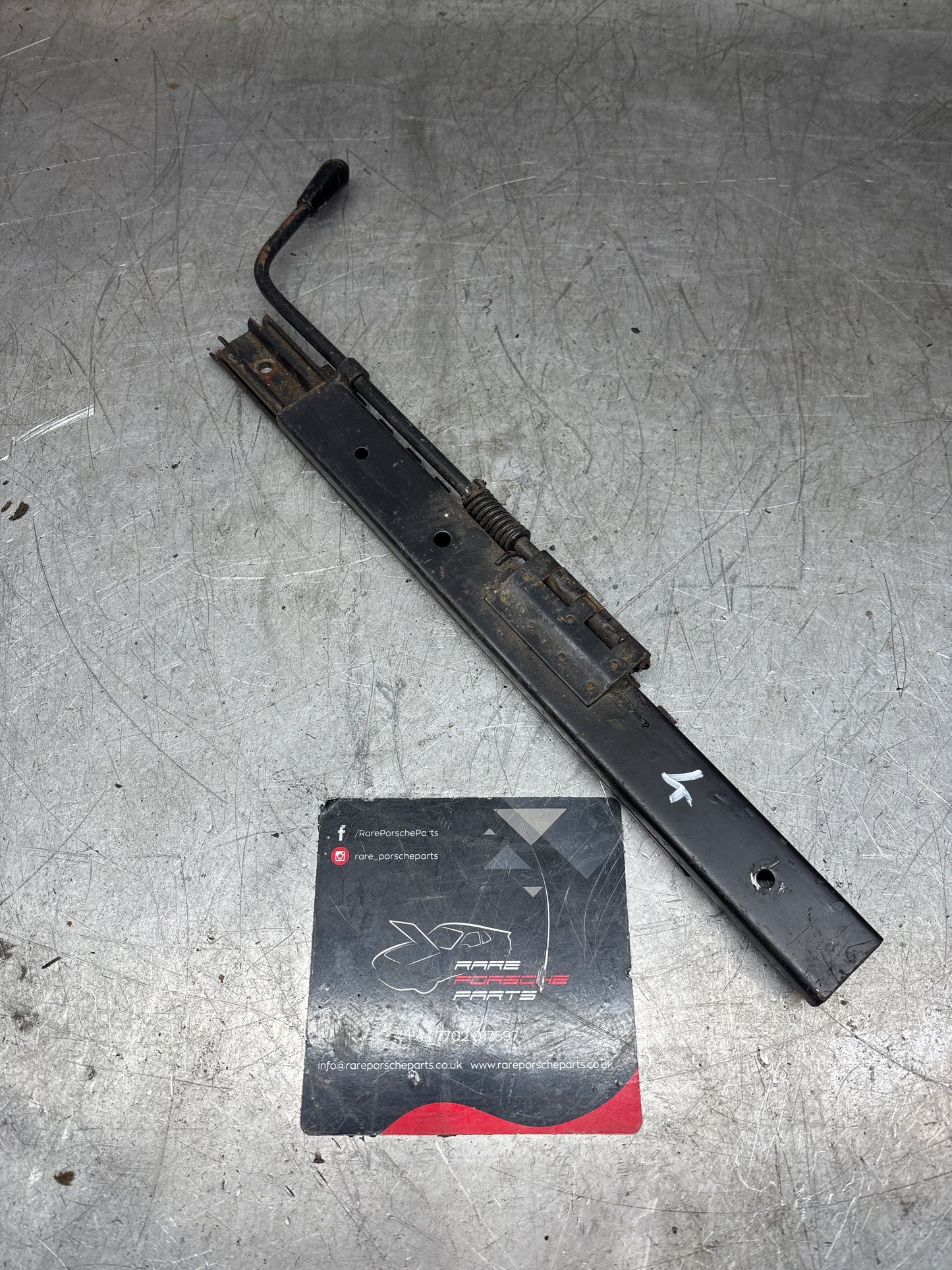 Porsche 924 944 911 left side seat runner with handle, used 92852148902